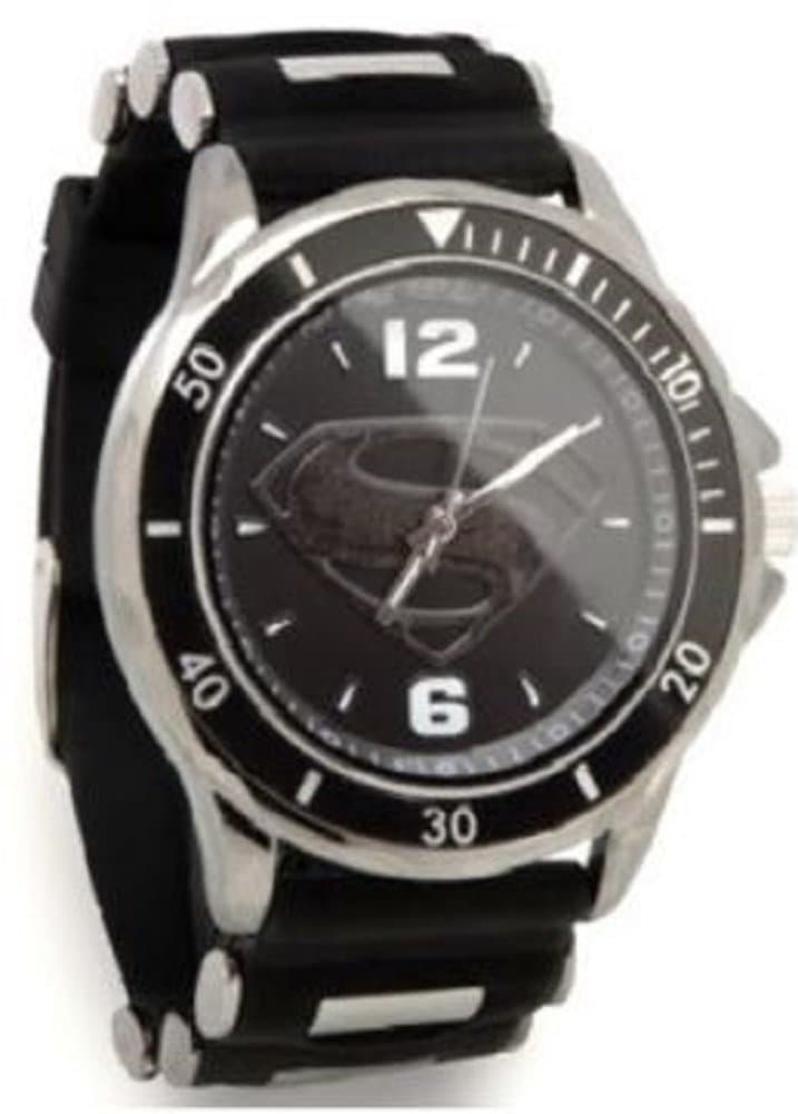 Superman Man of Steel Silicone Black Watch (MOS9011)