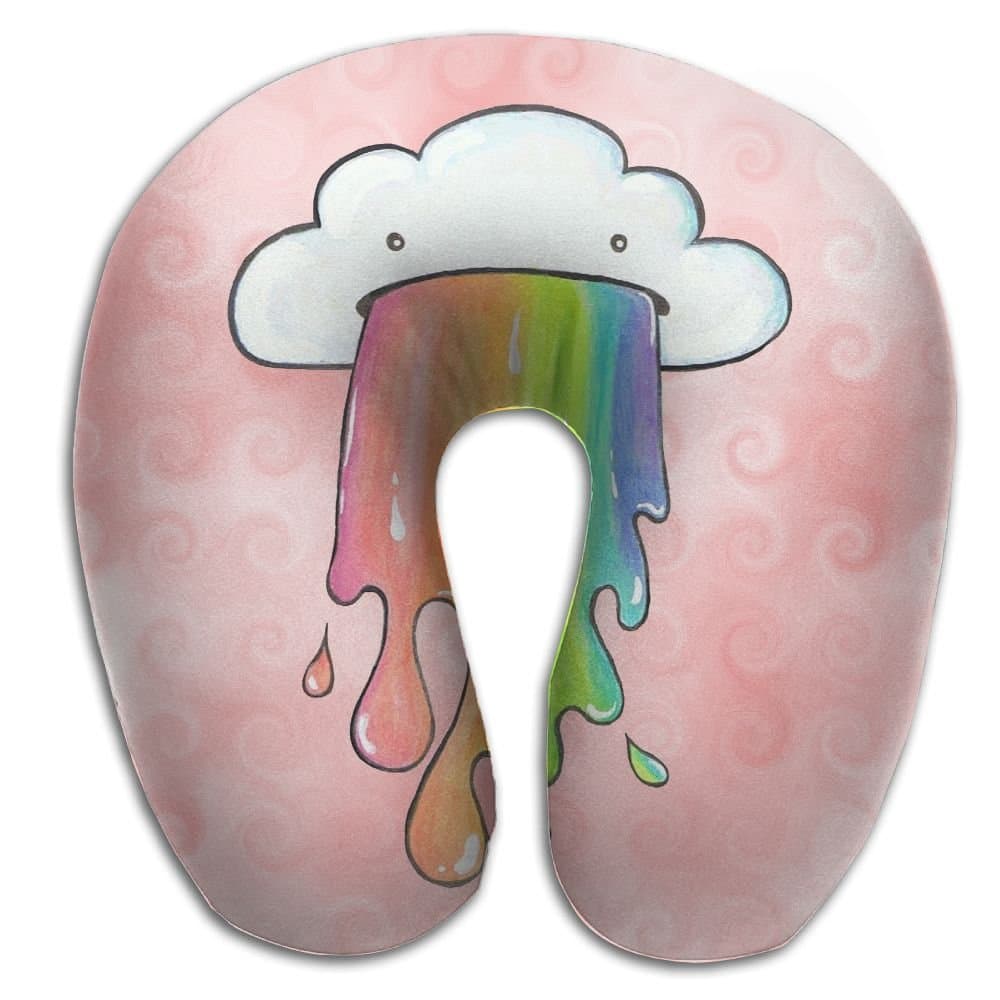 SEKODOVE U Shape Travel Neck Pillow Soft Neck Pillow For Travel Clouds Rainbow U Neck Pillow For Sleeping