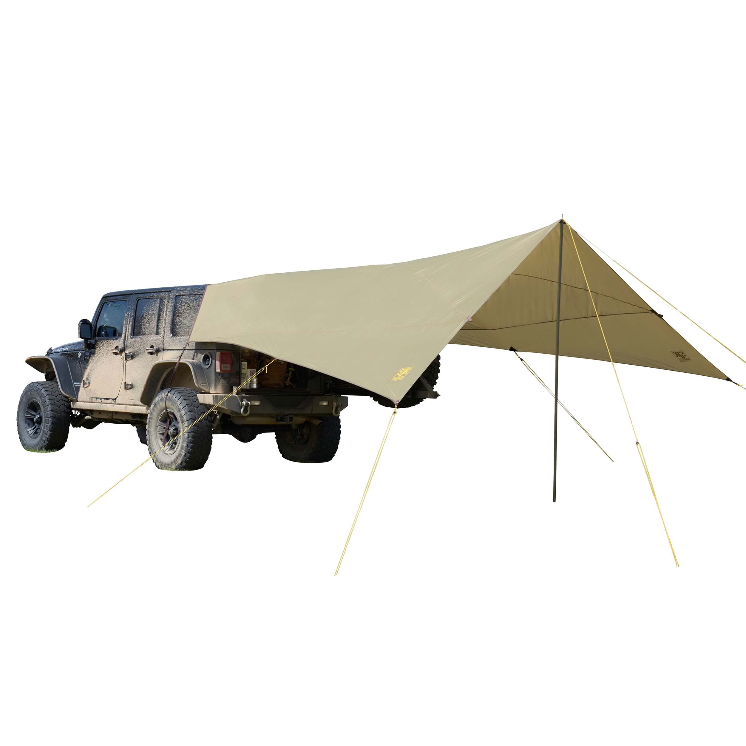 Slumberjack SJK Roadhouse Tarp, Hunting Camping & Overland Shelter Protects from Rain & Sun (Khaki)