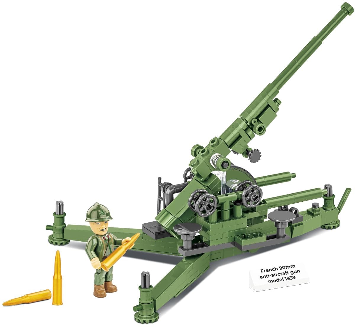 COBI Historical Collection WWII Canon de 90mm Model 1939 Anti-Aircraft