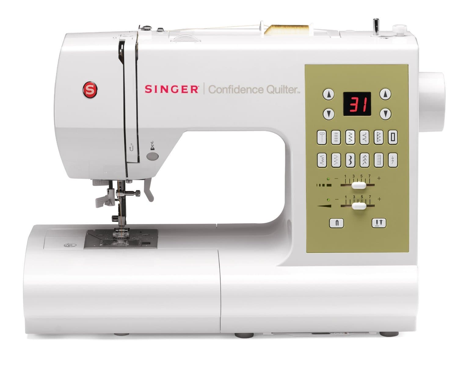 SINGER | Confidence 7469Q Computerized & Quilting Sewing Machine with Built-In Needle Threader, 98 Built-In Stitches - Sewing Made Easy, White