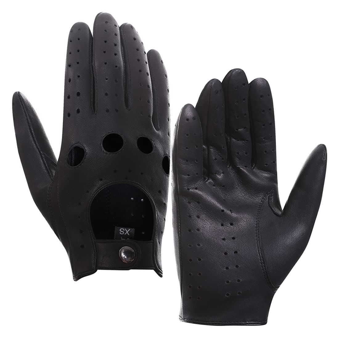 Harssidanzar Mens Lambskin Leather Driving Gloves GM026