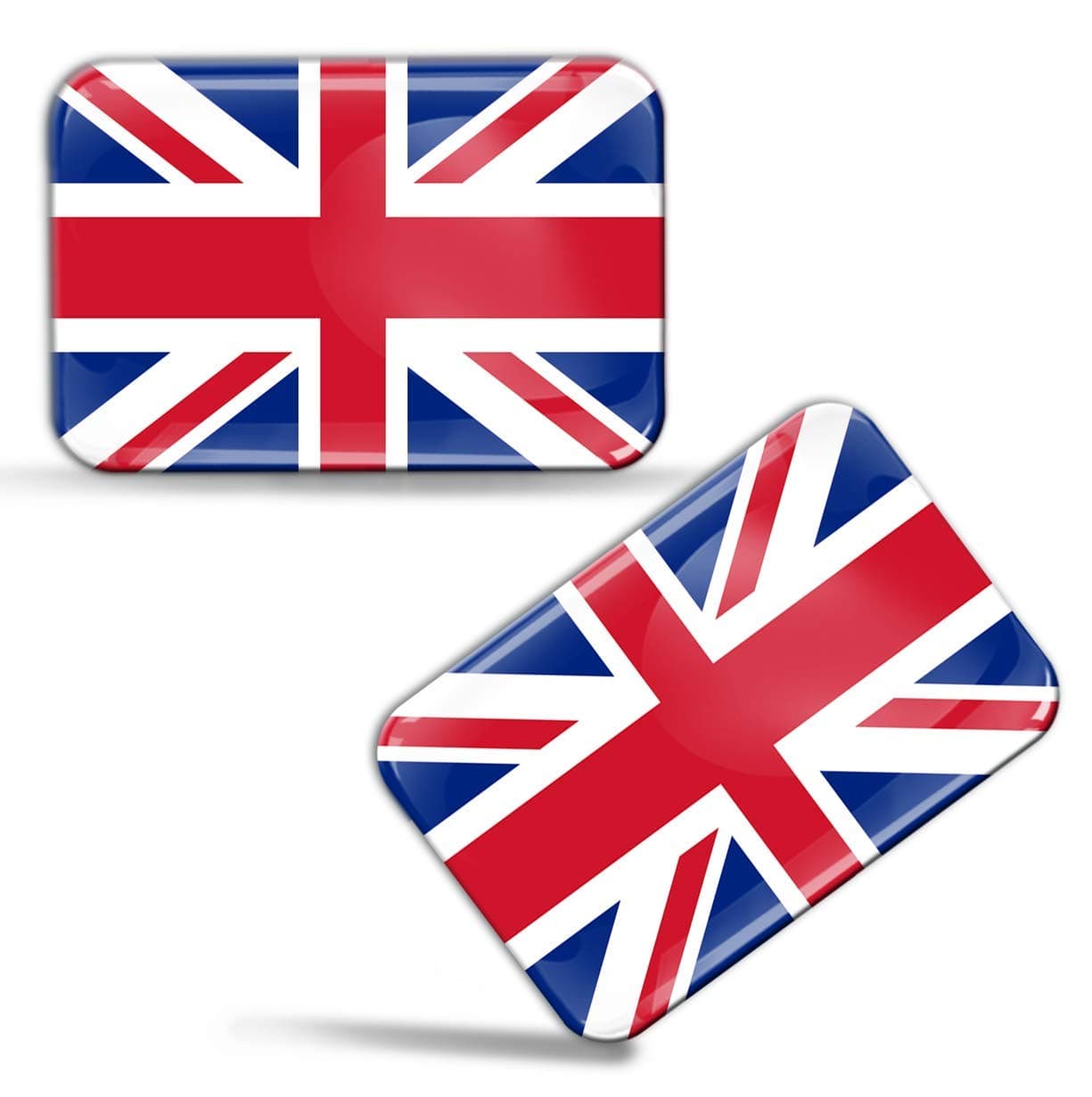 Skino 2 x 3D Domed Silicone Stickers Decals UK United Kingdom Union Jack National Great Britain Flag Car Motorcycle Helmet F 32