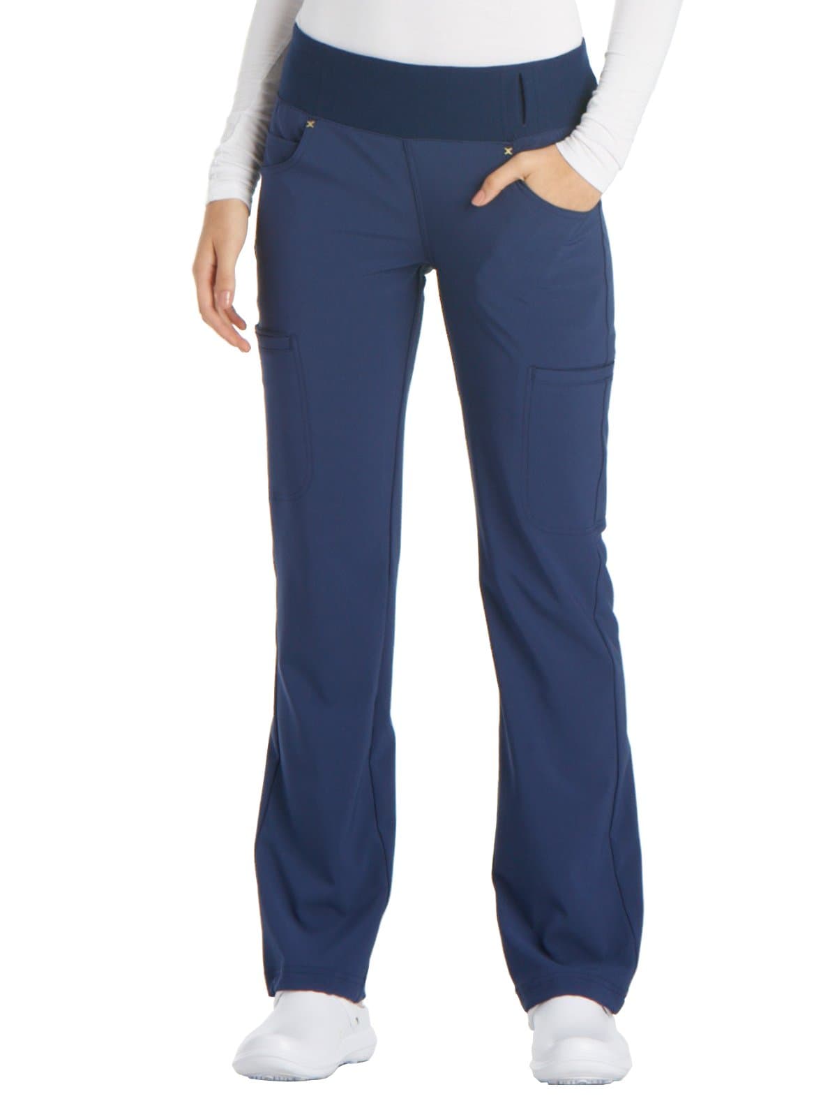 Scrubs for Women Mid Rise Straight Leg Scrub Pants For Women Pull-on Bottoms with 6 Pockets & 360° Stretch - CK002