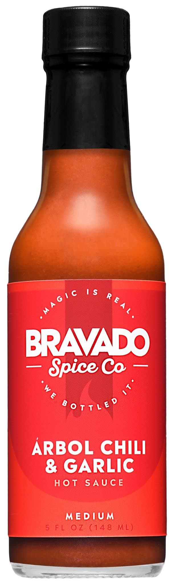 Arbol Chili and Garlic Hot Sauce By Bravado Spice Gluten Free, Vegan, Low Carb, Paleo Hot Sauce All Natural 5 oz Hot Sauce Bottle Award Winning Gourmet Hot Sauce