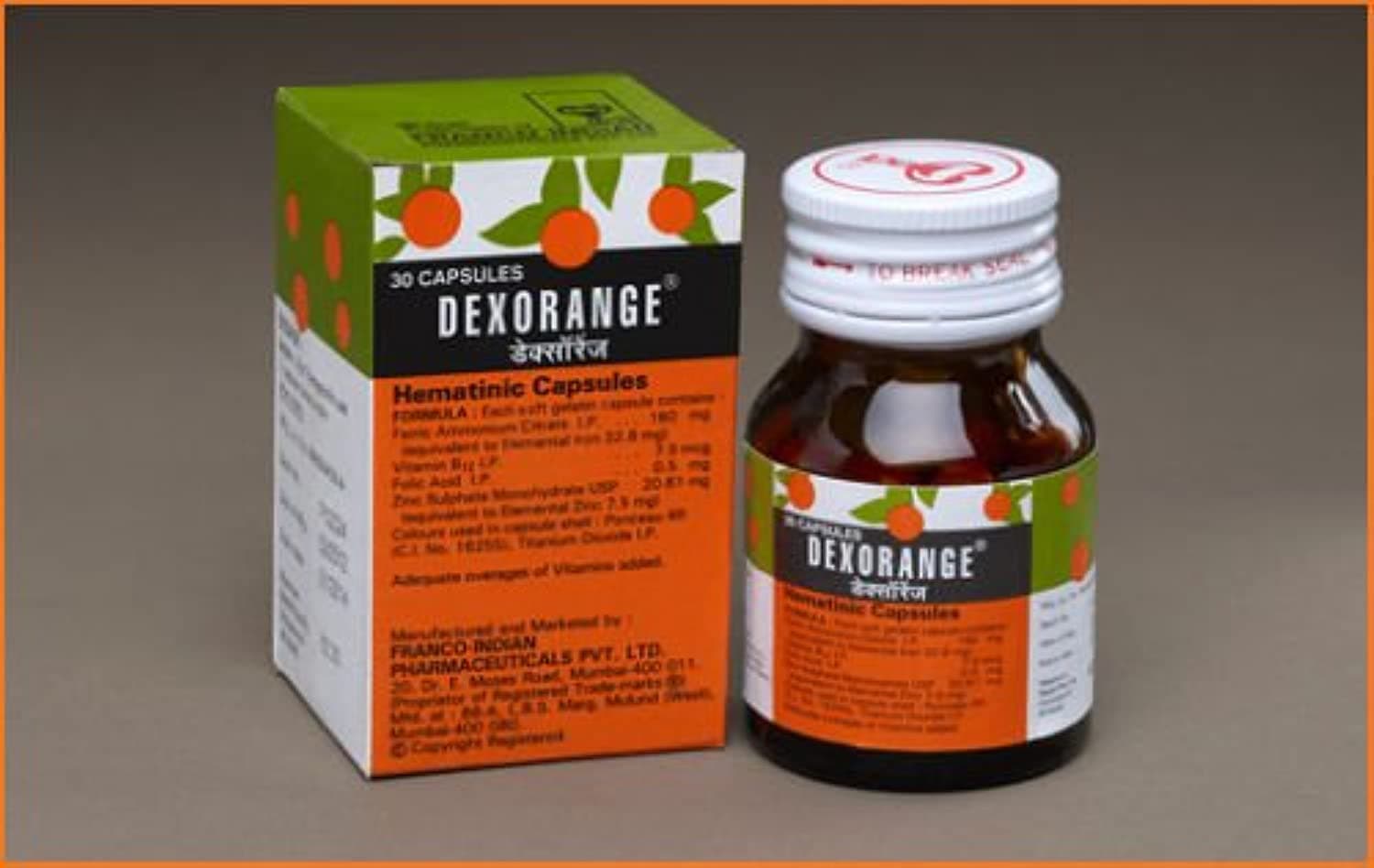 FRANCO INDIAN Dexorange Hematinic Capsules (30 Pieces)