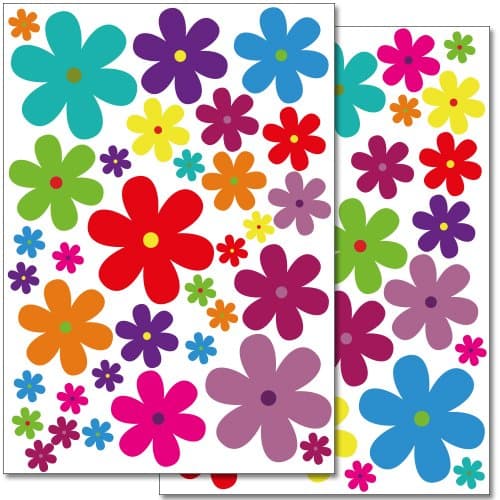 Wandkings WS-50052 Wall Sticker Set 62 Stickers 2 A4 Sheets Total Area 60 x 20 cm Flower Design 3