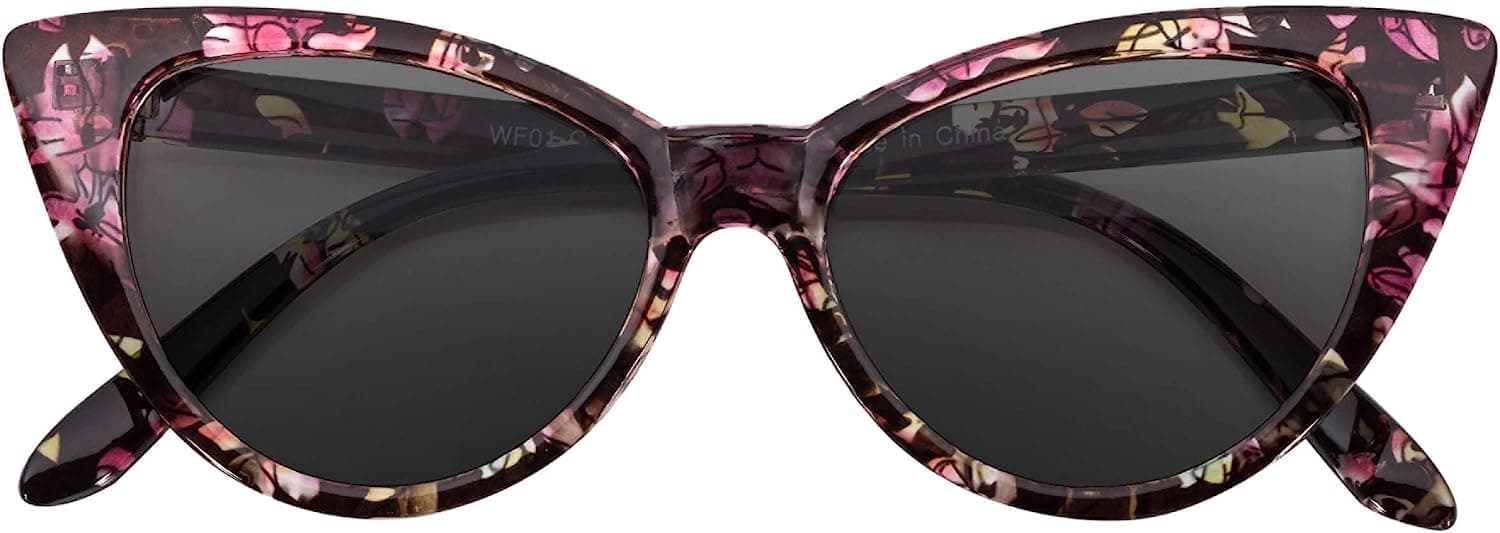 Cateye Sunglasses for Women, Classic Vintage High Pointed Winged 1950s Inspired Glasses Retro Design