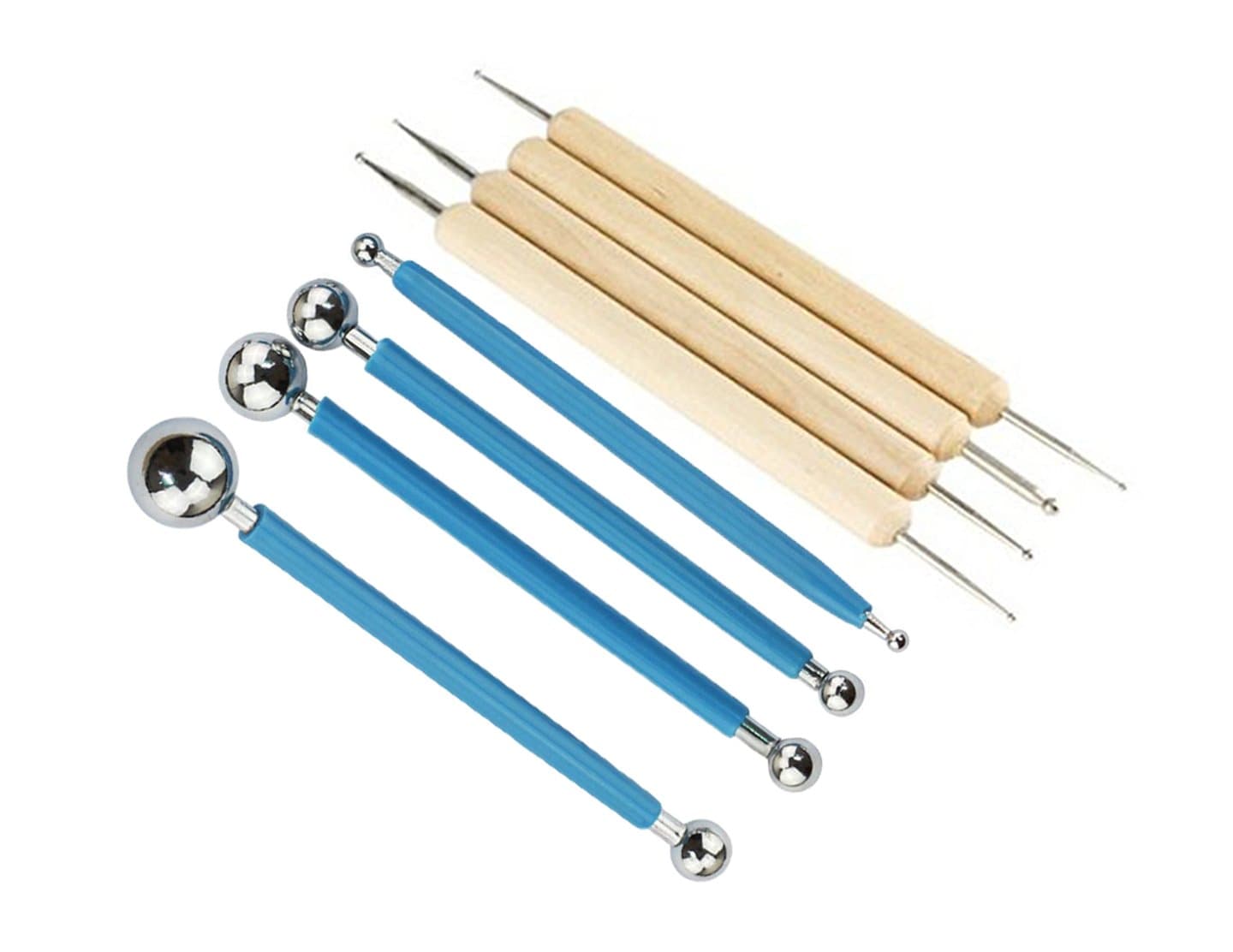 HoneyToys 8Pcs Ball Stylus Clay Ceramics Pottery Sculpting Modeling Tool Set
