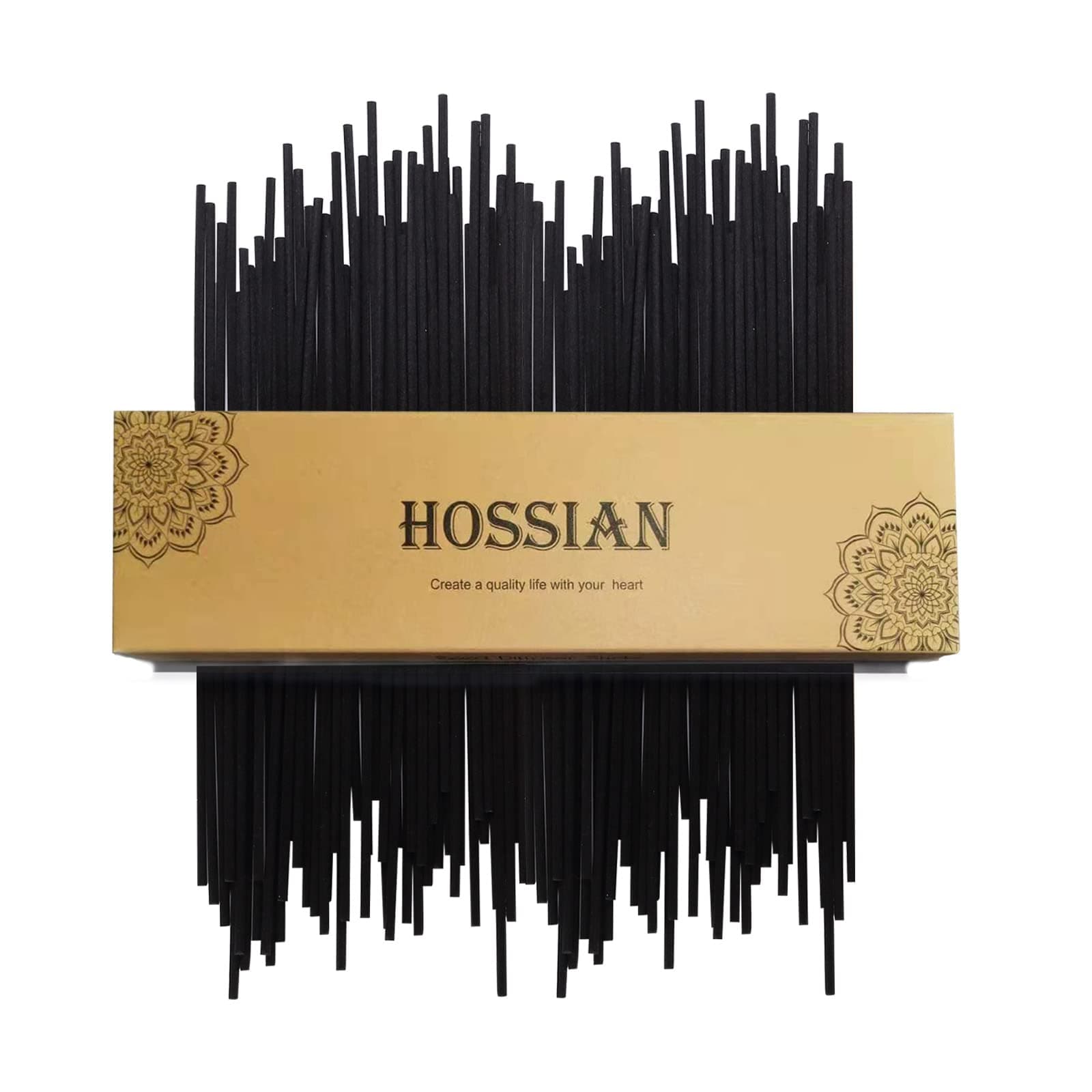 HOSSIAN 50pcs Diffuser Sticks - Black Rattan Reed Diffusers for Essential Oils (7.5/19cm)