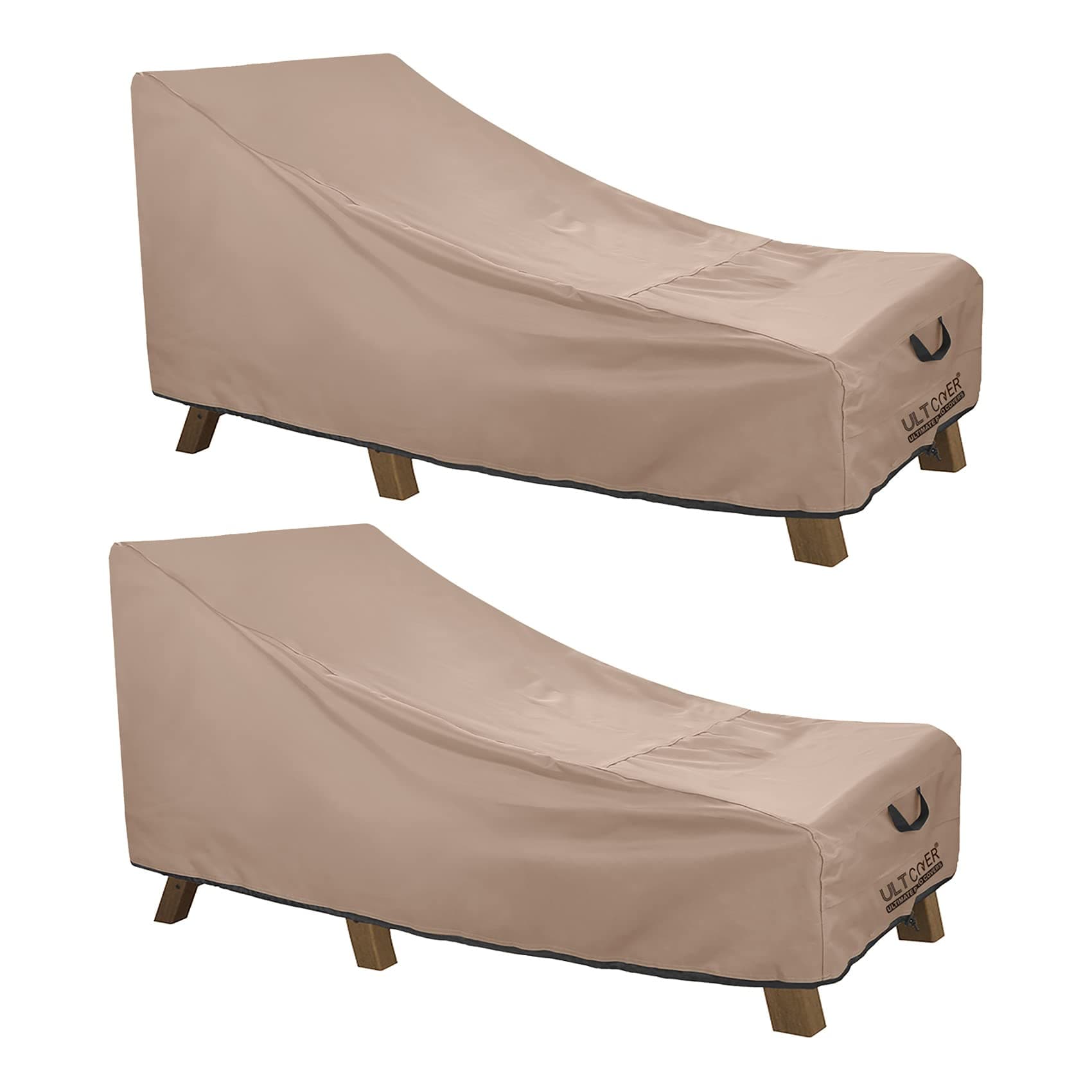 Waterproof Patio Lounge Chair Cover Heavy Duty Outdoor Chaise Lounge Covers 2 Pack - 84L x 32W x 32H inch