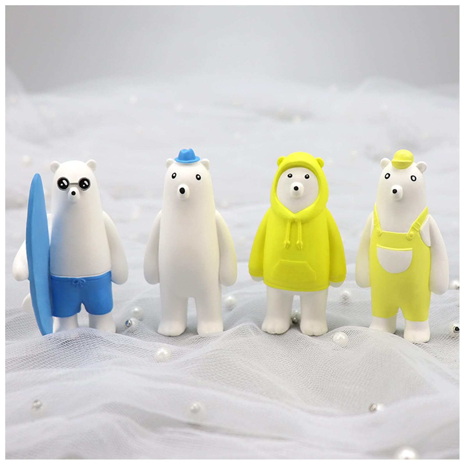 Bear-Mould 4PCS Bear-Mold Bear-Moulds-Silicone Polar Bear Mould Bear Silicone Mould Polar Bear Cake Decorations for Candle Making,Soap,Cake