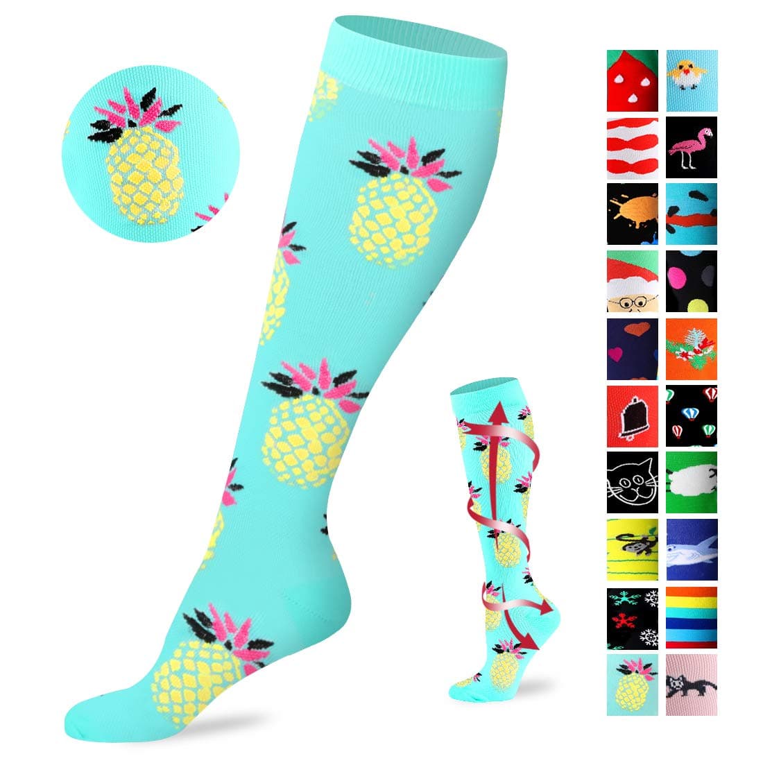 Copper Compression Socks for Women and Men(6 Pairs)-Best Support for Running, Athletic, Nursing, Travel