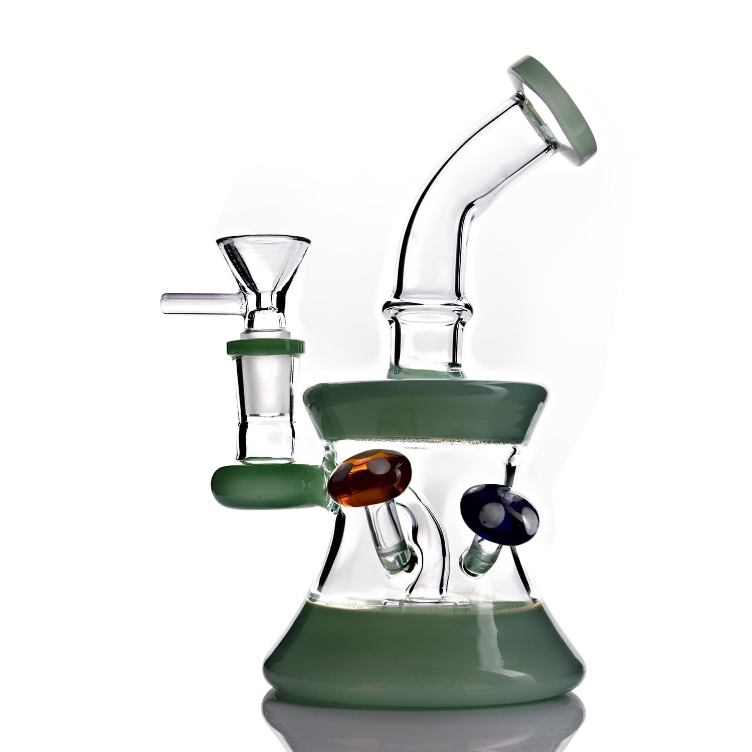 420Stoner Hand blown dab rigs glass pipes, thick glass bongs and water pipes Tall 7 Inches With Joint 14.4 mm glass bowl
