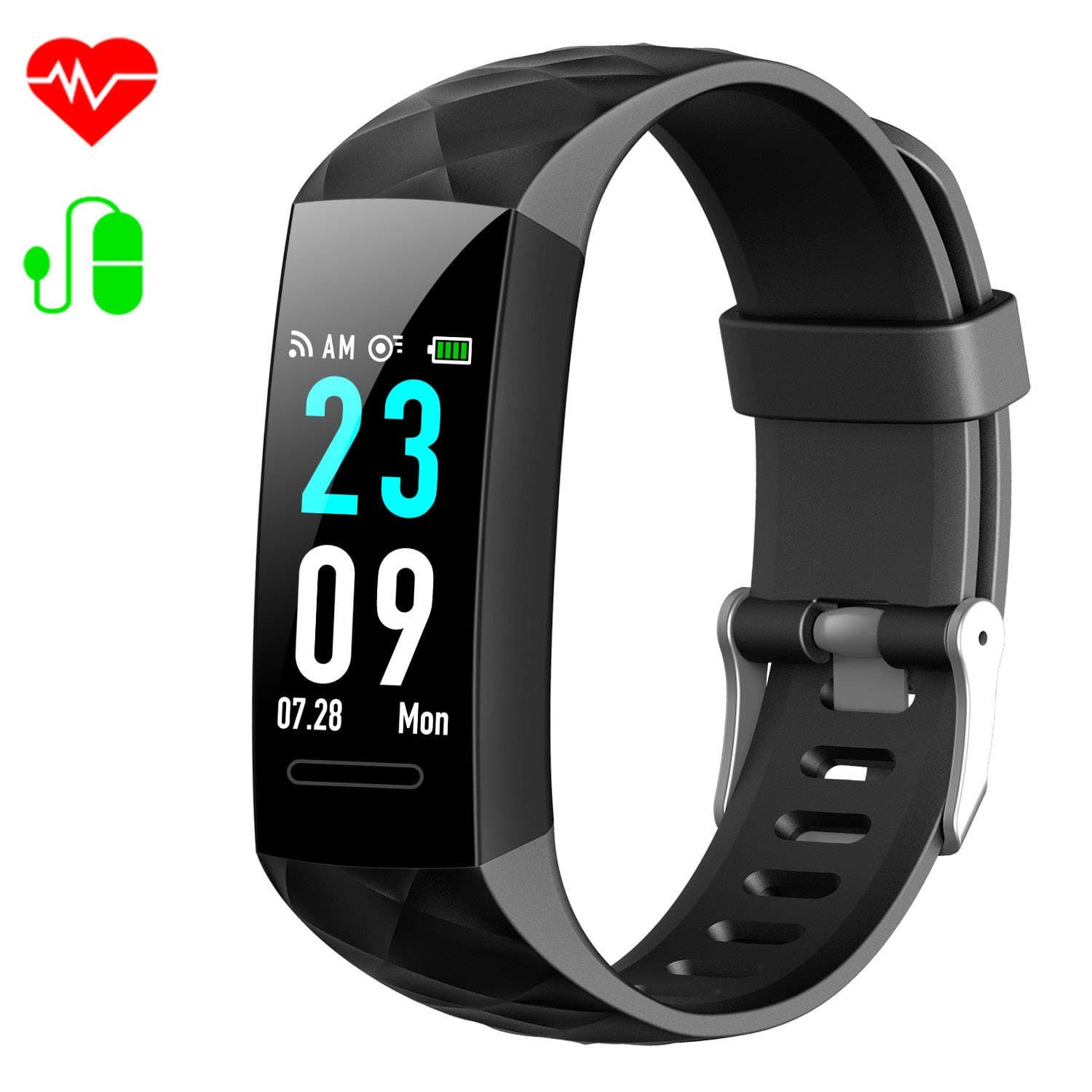 HETTP Fitness Trackers, Fitness Watch Heart Rate Monitor Activity Tracker Fitness Wristband Smart Watch Blood Pressure Pedometer Waterproof IP67 Stopwatch Sport GPS Sleep Monitor Calorie Women Men