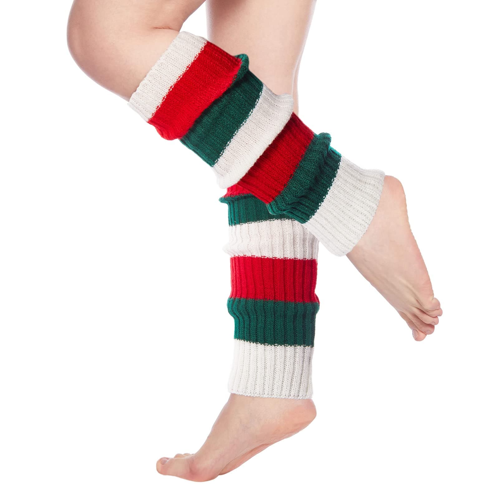 Moon WoodWomens Leg Warmers 80s Juniors Neon Ribbed Knitted Long Socks for 80s Eighty's Party Sports Yoga