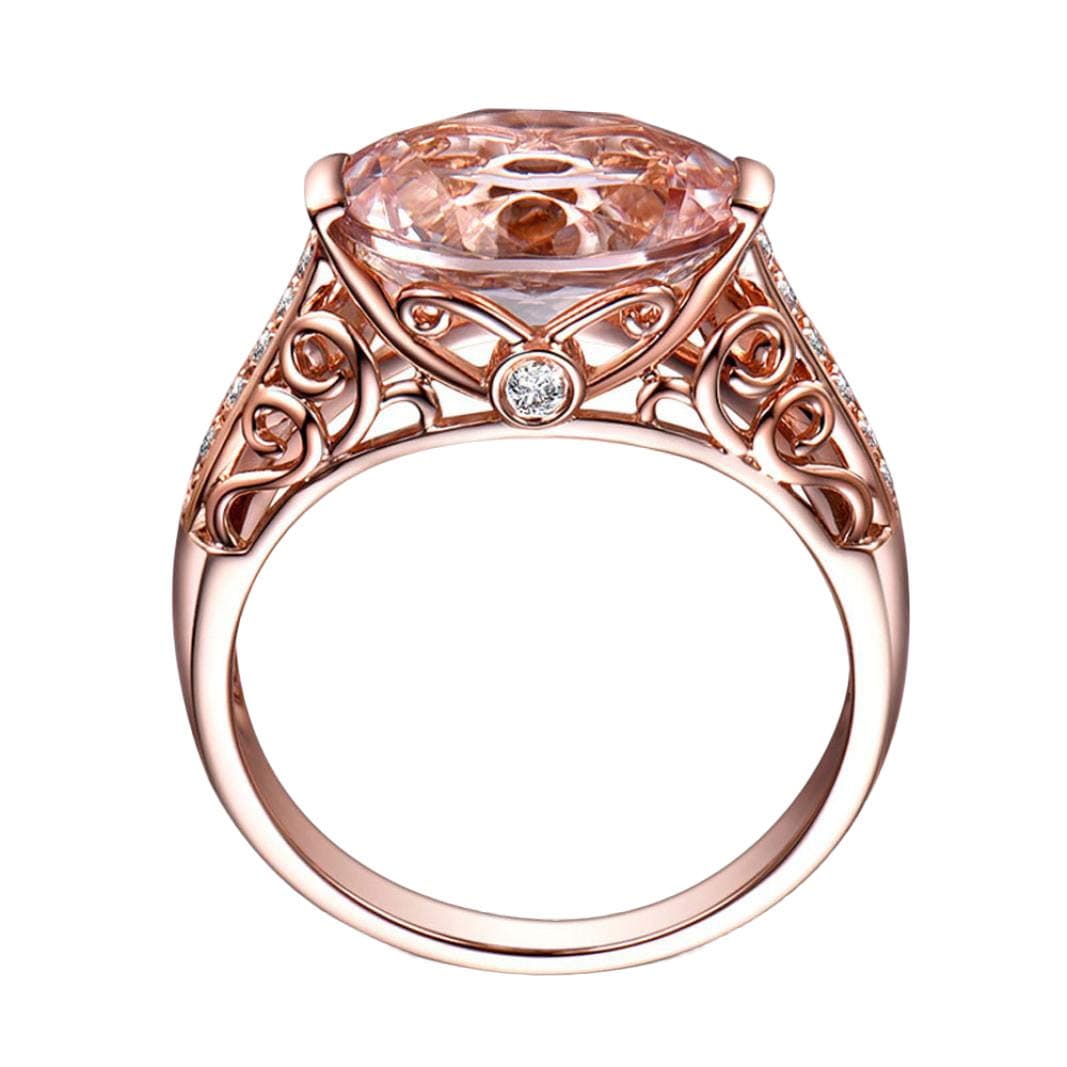 Bokeley JewellyRings Gift, Clearance Gemstone Ring Rose Gold Rings for Women Luxury Copper Gemstone Ring Jewelry Wedding