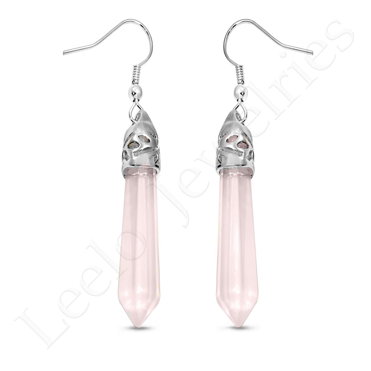 Leelo Jewelry Healing Gemstone Earrings - Rose Quartz