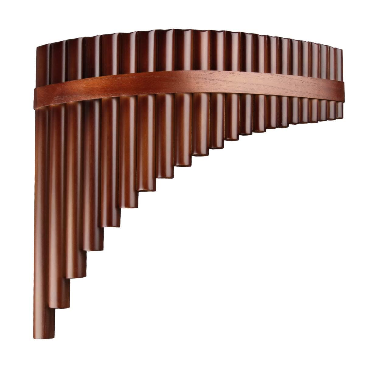 22/25 Pipes G Key Professional Pan Flute Chinese Traditional Musical Instrument Pan Pipes Easy to Learn with Exquisite Brown Pan Pipes Flute and Black Leather Bag (22-Right Hand)