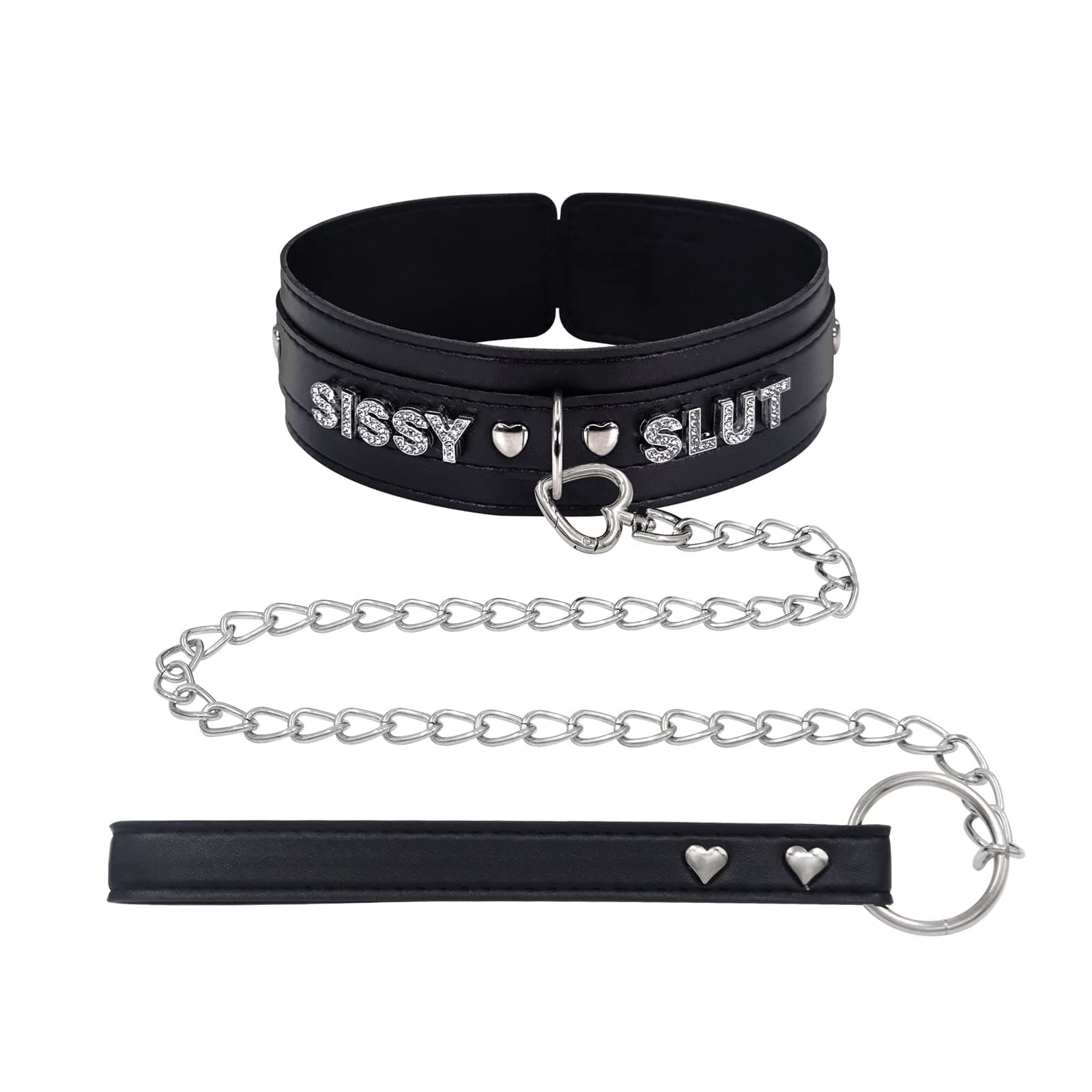 paloli Pink Choker Necklace for Women Leather Collar Fluffy Punk Leash Neck Choker Gothic Cosplay Sexy Jewelries