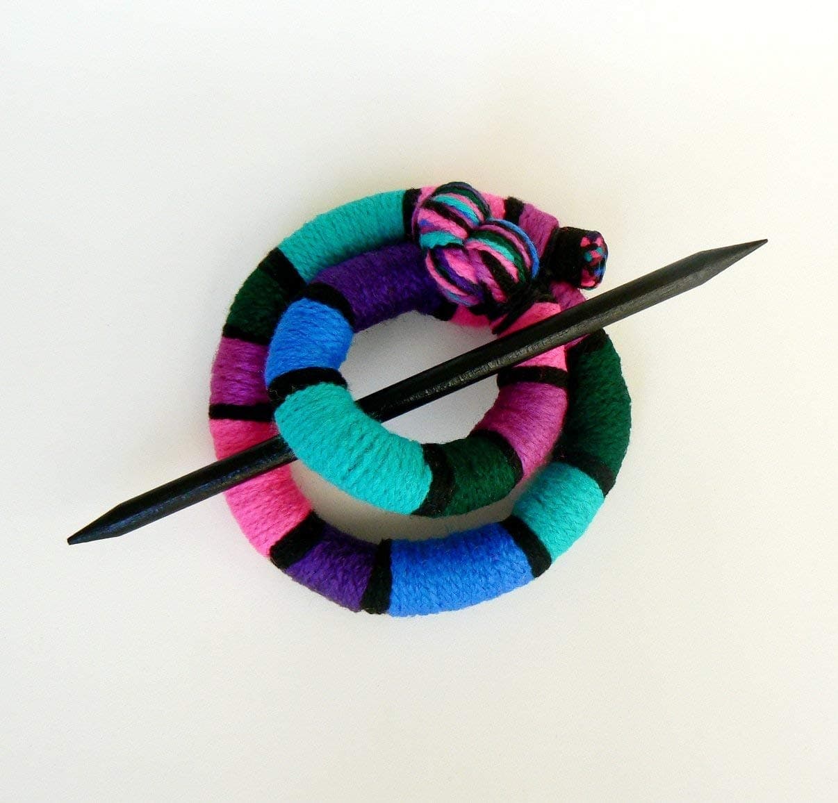 Hair bun Barrette Hairstyle fascinator hair slide Head accessory Long curly hair accessory Scarf clip brooch pin