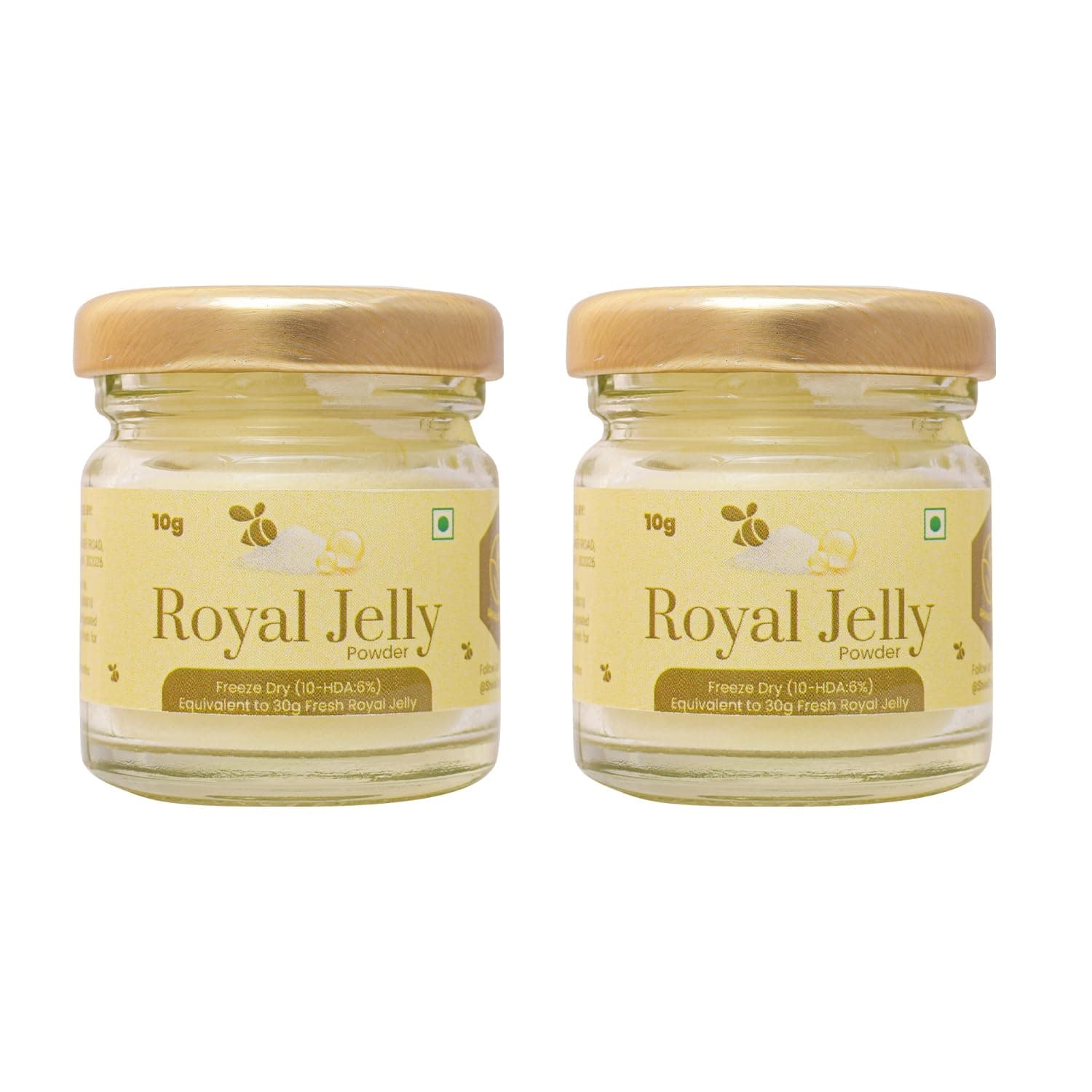 Royal Jelly Powder, 0.71 Ounces (20g)- Freeze Dried - HDA: 6% - Immune Booster - High Minerals & Vitamins - Fertility Booster- - Equivalent to 60g Fresh Royal Jelly