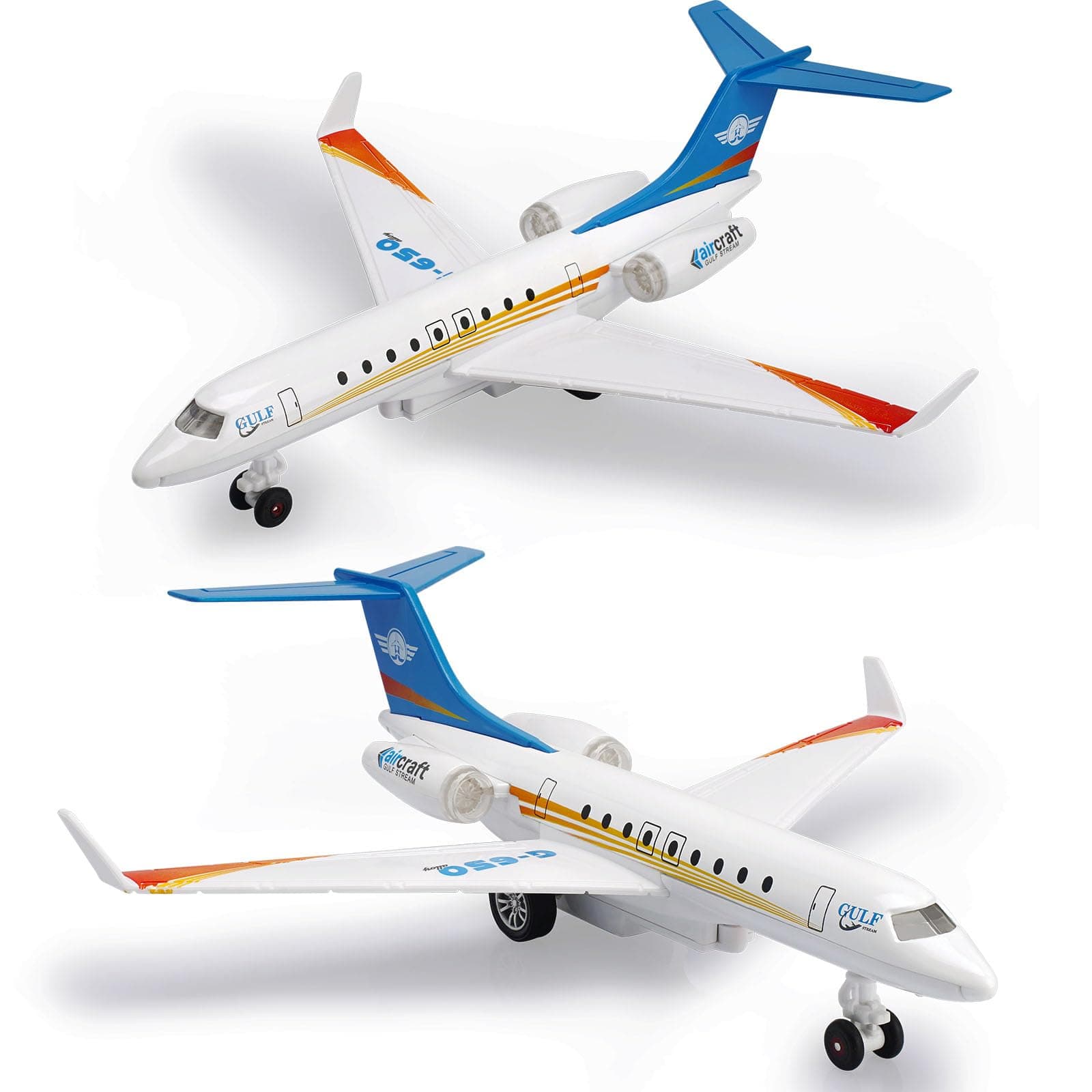 Plane Toy Single Airlines Die-Cast G650 Model Airplane Alloy Metal Aircraft Toys Pull Back Business Jet Planes with Lights and Sounds for Kids Boys Girls with Display Rack