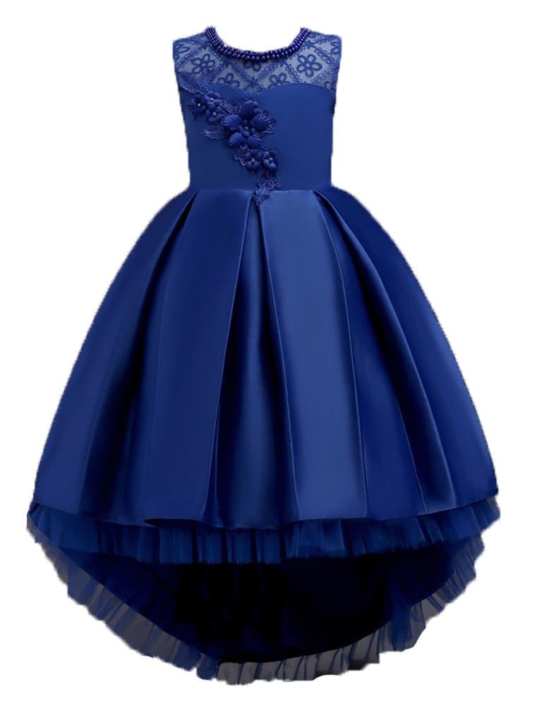 WEONEDREAMPrincess Girls Dress for Wedding Birthday Party with Train Size 3-14 Years
