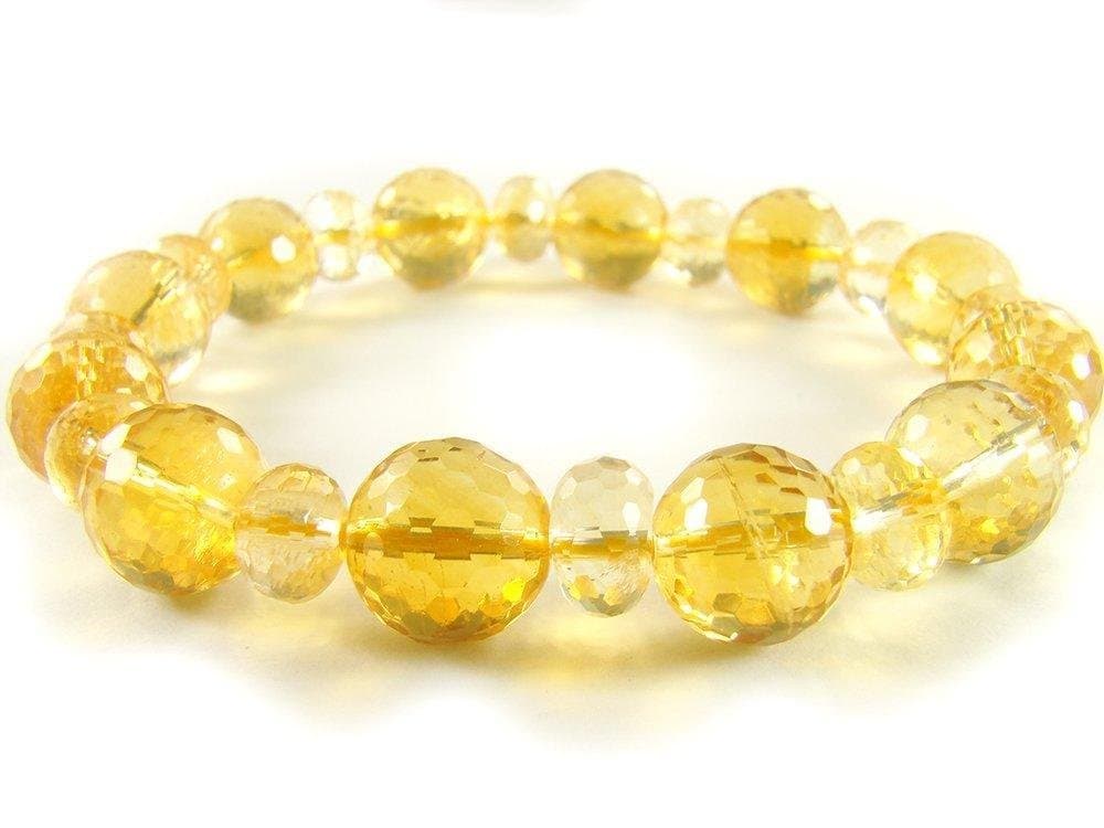 Wagga Shop BA6217 Citrine Natural Crystal Stretch Bracelet, Women Bracelet