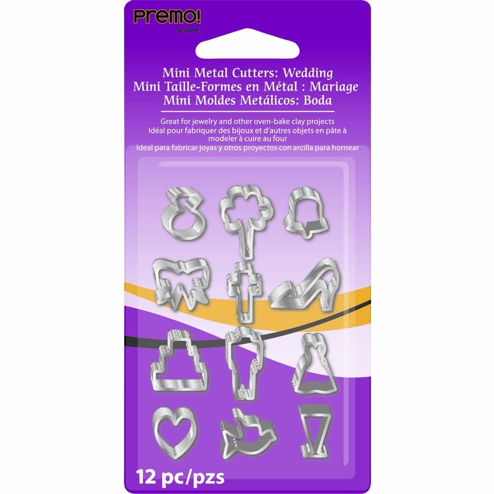 Premo Sculpey Wedding Mini Metal Cutters - 12 Pieces