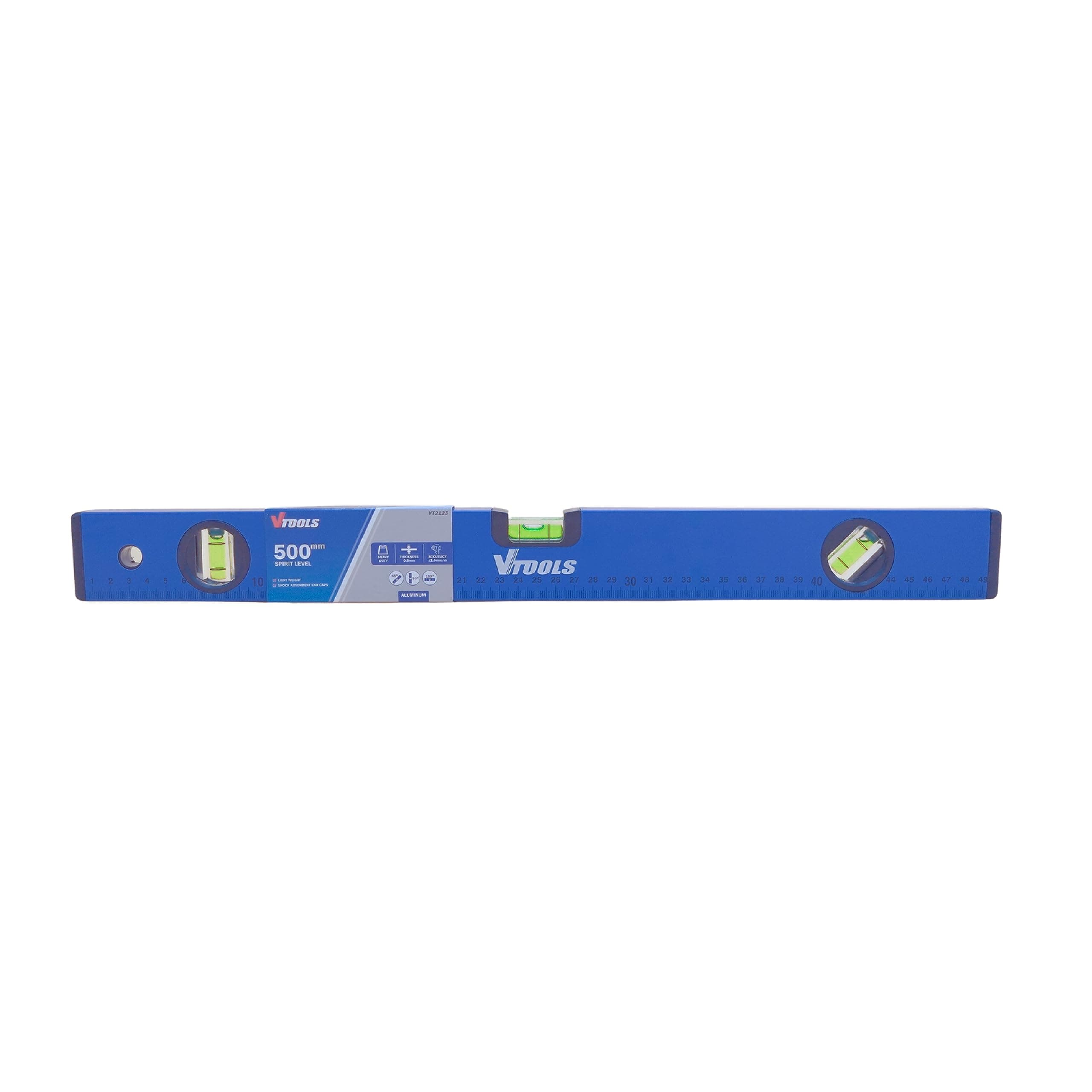 VTOOLS 500MM Shock Resistant Aluminum Alloy Spirit Level, Blue, VT2123