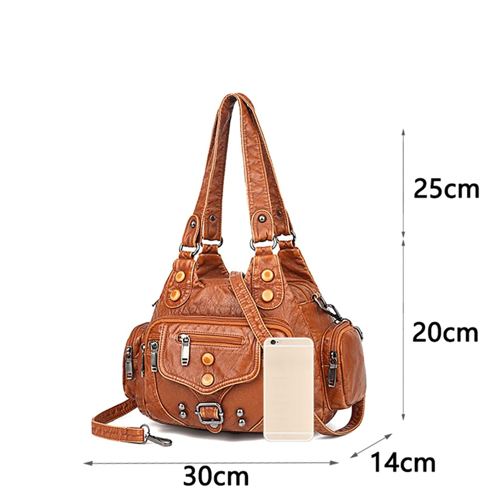 XZEIT Handbag For Women, Vintage Quality Leather Luxury Handbags Women Bags Designer Ladies Hand Bags For Women (Color : Brown)