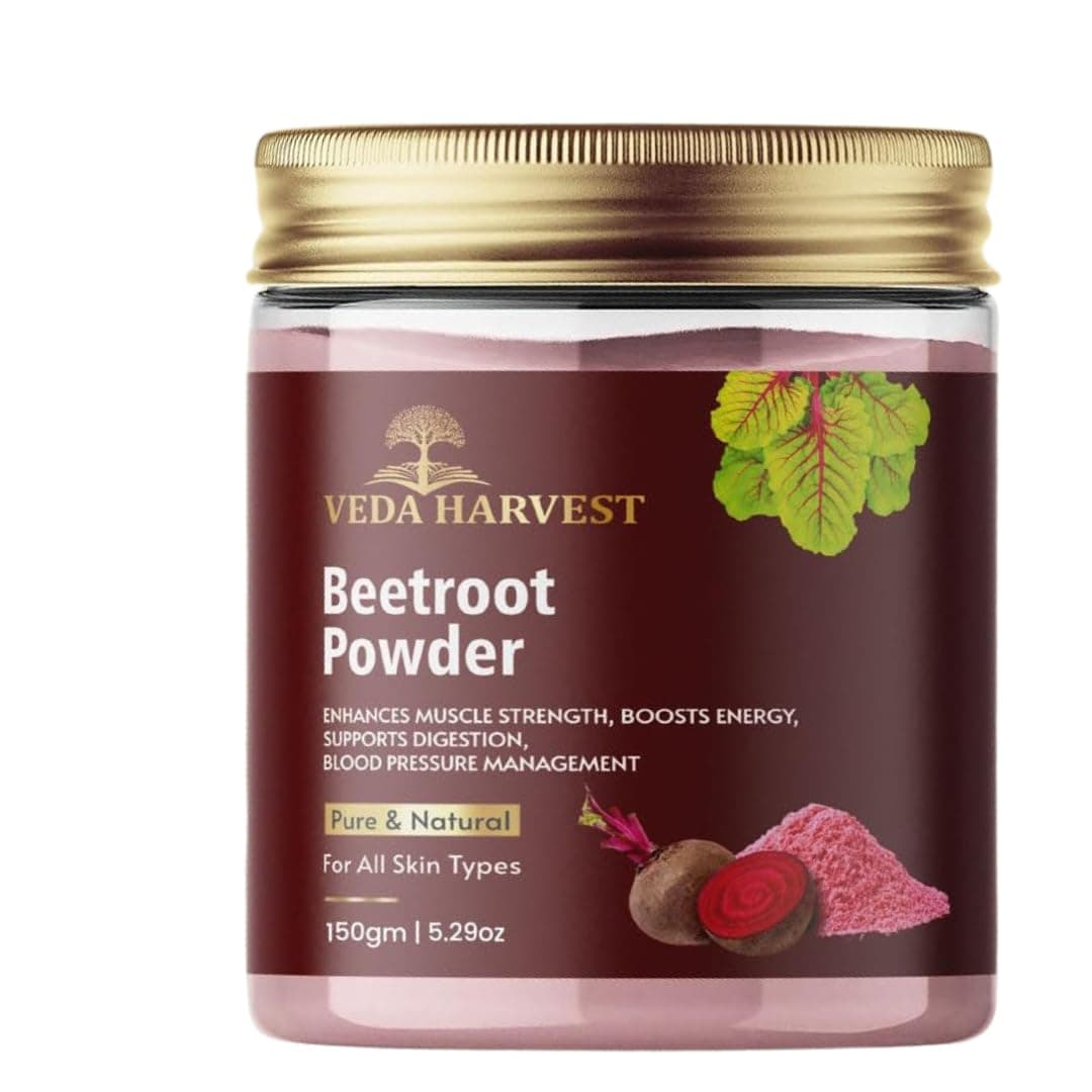 Beetroot Powder For Face, Skin & Hair | Rich In Antioxidants | Lip Care | Drinking | Eating | Immunity | Pre -Workout | Natural Brightening, Anti-Aging & Glowing Complexion (150 gm)