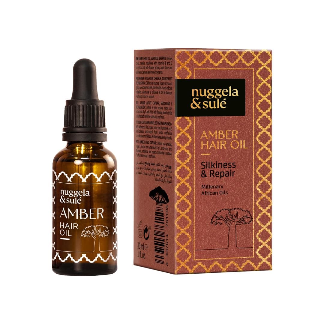 Amber Hair Oil - Smoothness and Repair. The Hair Elixir with 5 Oils from the African Continent to Transform the Hair, With Baobab Oil and Shea Butter 1 x 30 ml