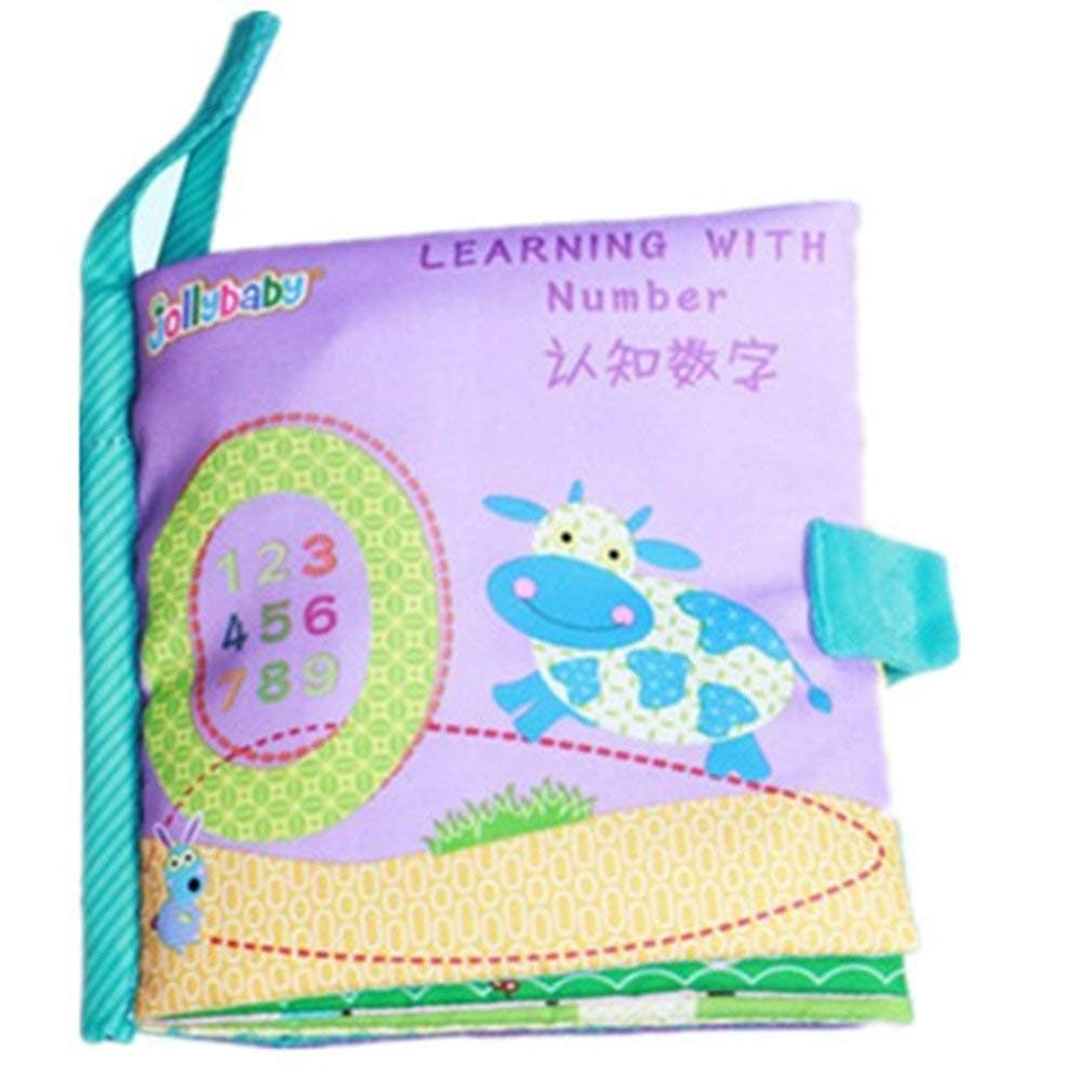 WEFH Animal Tail Newborn Cloth Baby Intelligence Learn Picture Book Educational Toy(multicolor)