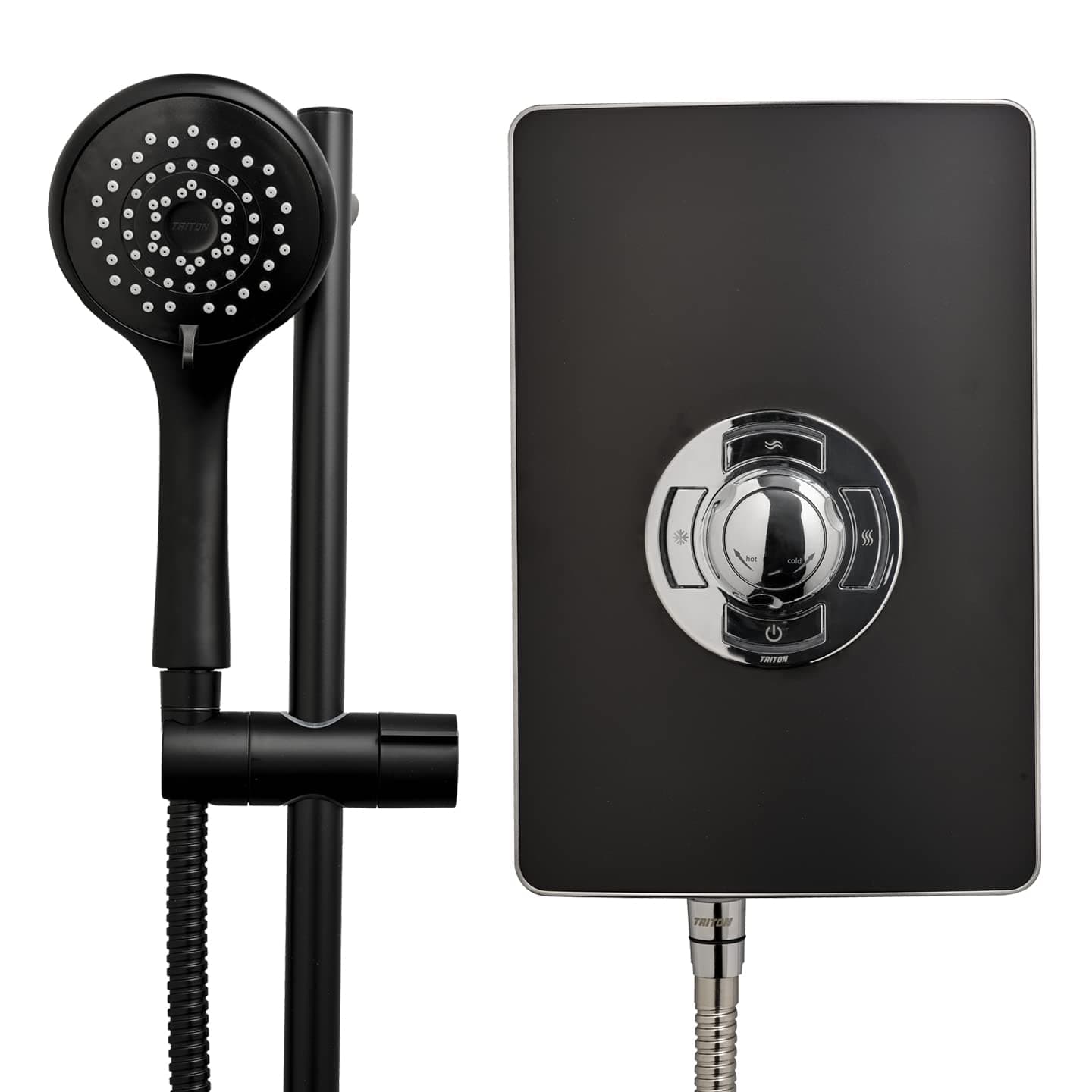Shower Electric | 9.5 kW | Triton Aspirante I Matte Black I Electrical Showers | with Black Showerhead & Anti Twist Hose | Best Electric Shower Units for Bathrooms (RECOL209MTBLK)