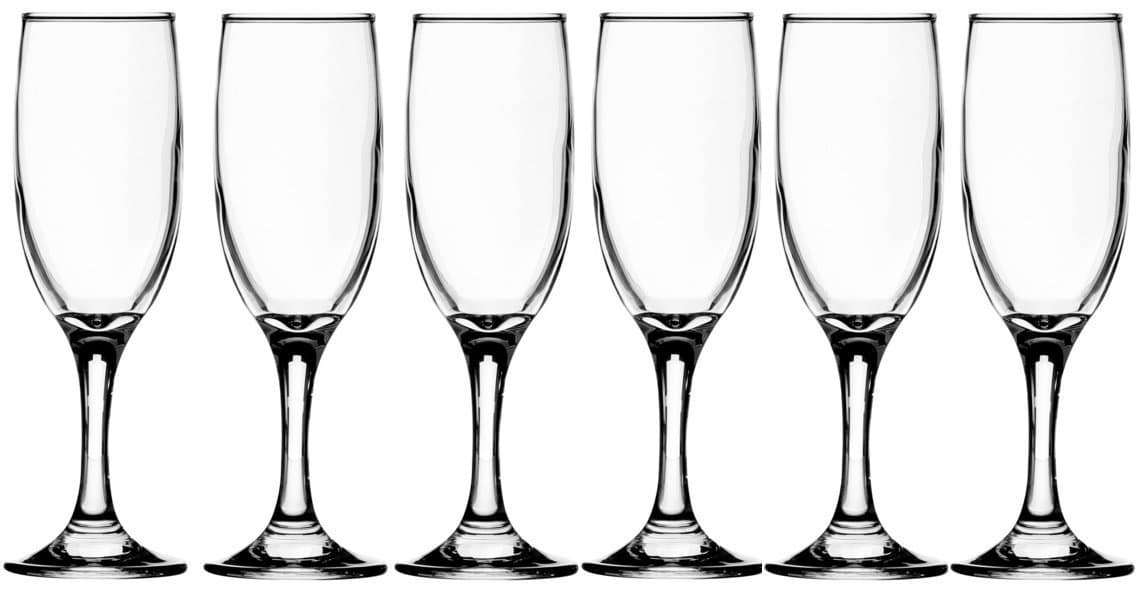Ravenhead Essentials Ascot Set of 6 Champagne Flute Glasses 18 Cl Capacity, Transparent