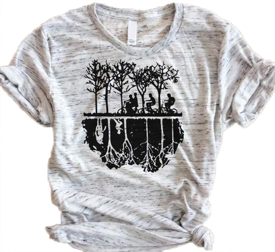 Stranger Things Upside Down Graphic Shirt Womens Short Sleeve Tees Casual Vintage Tops