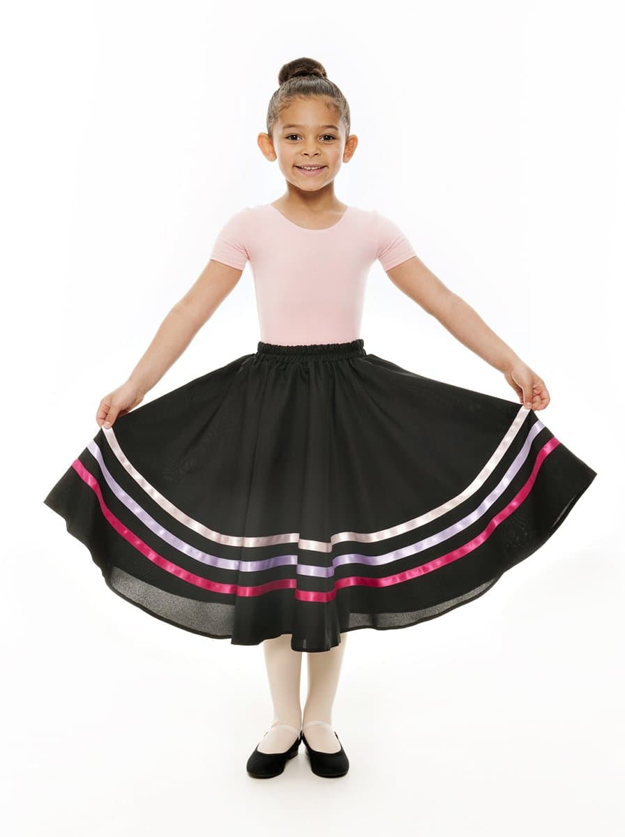 Katz Gluten FreeGirls Pink & Lilac Ribbon RAD Character Skirt Dance Ballet By Katz Dancewear