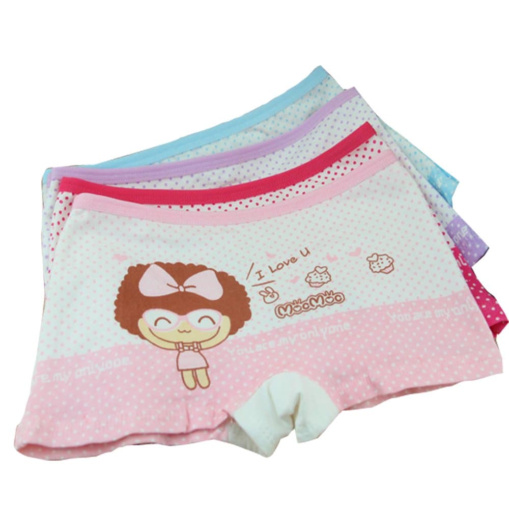 Inking Little Girls Underwear Hipster Cotton Boxer Briefs 6-Pack(2-3 years old)