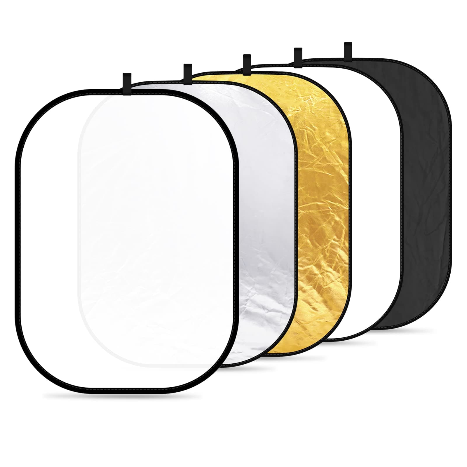 – 59"x79"/150x200cm Light Reflectors for Photography, Portable 5 in 1 Collapsible Multi Disc with Bag - Translucent, Silver, Gold, Black, White Diffuser for Studio and Outdoor Lighting