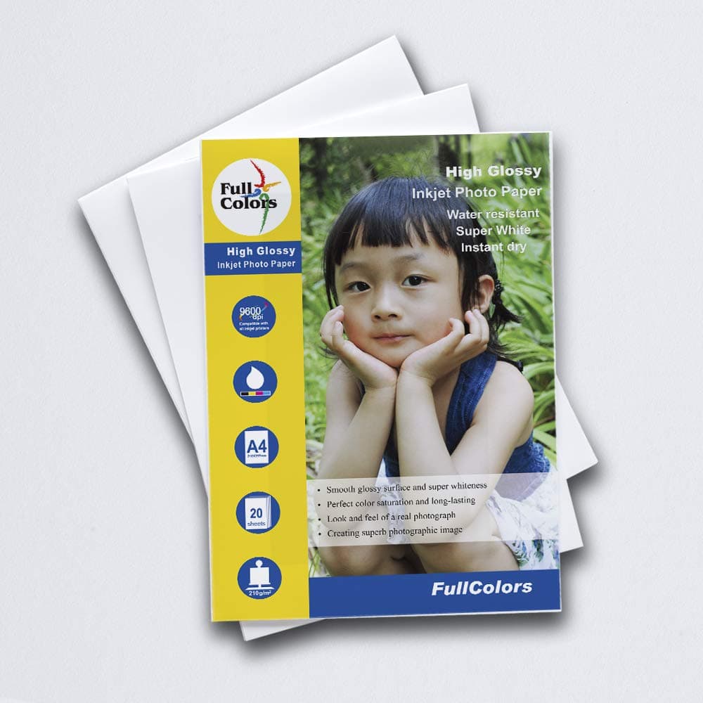 Full Colors 210gsm High Glossy Inkjet A4 Photo Paper 20 Sheets Pack Of 1