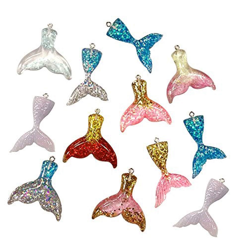 KEPATO Mermaid Acrylic Tail Kids Necklace DIY Pack of 12