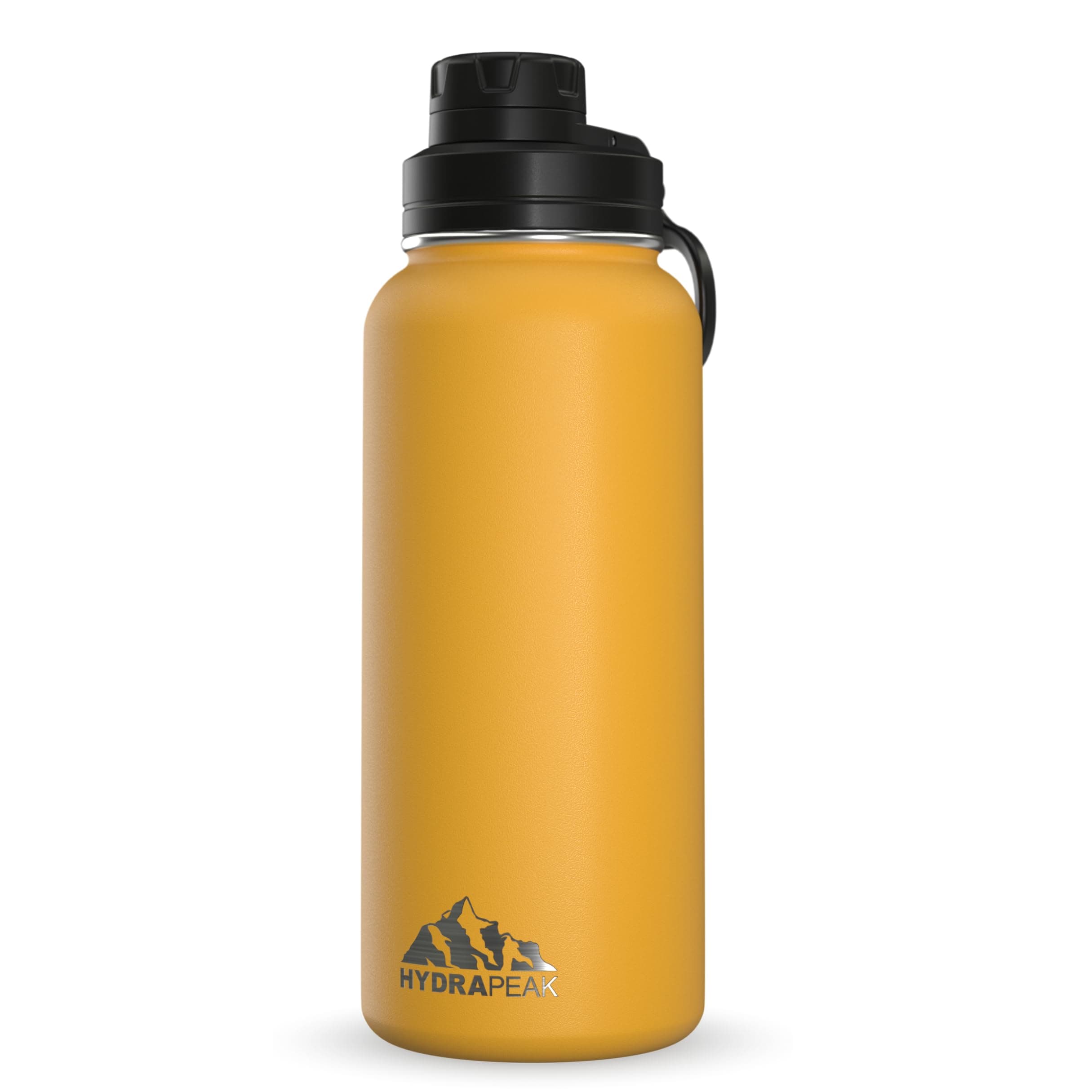 Hydrapeak 32oz Insulated Water Bottle with Chug Lid, Stainless Steel, Leak Proof, Mango
