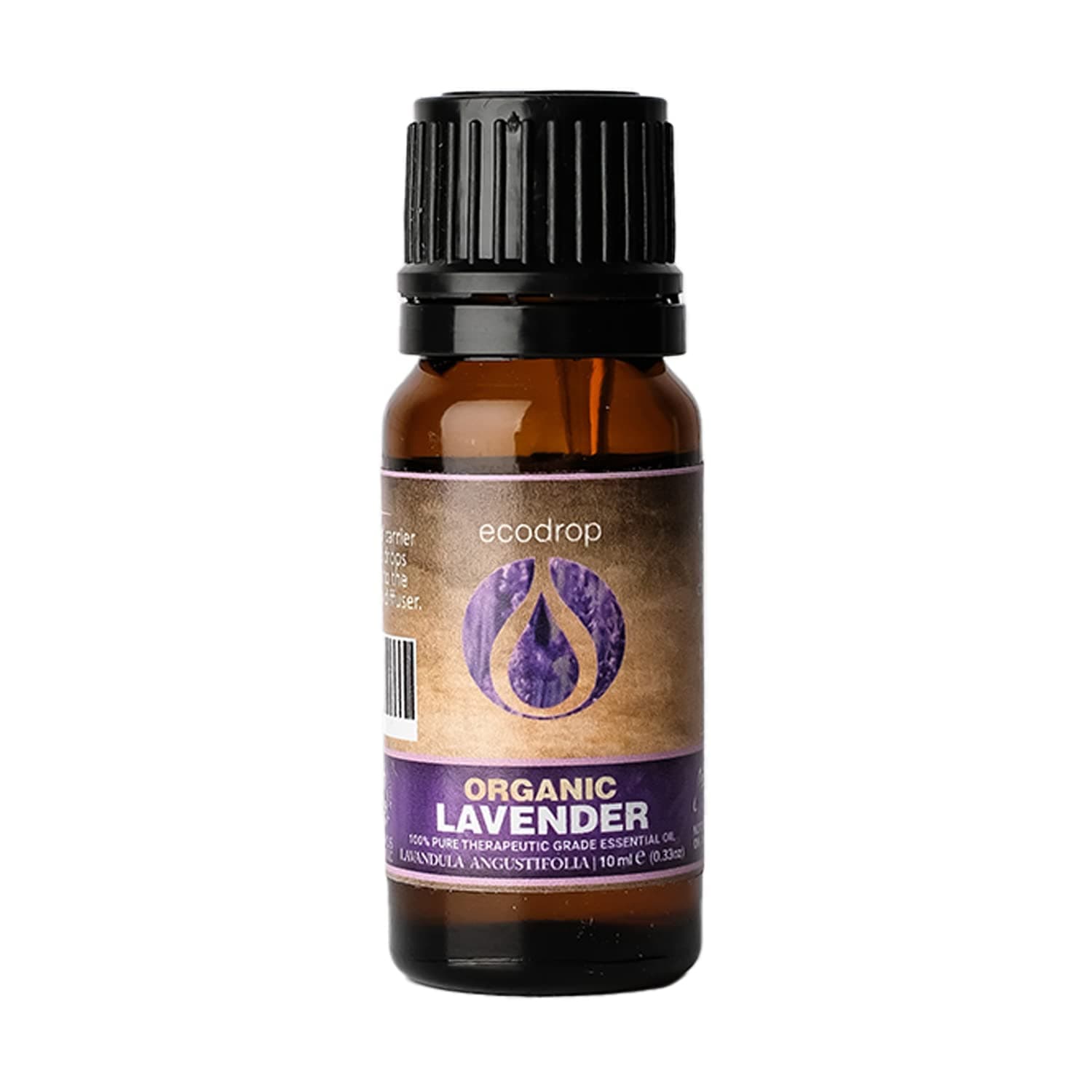 Ecodrop French Lavender Essential Oil I 10ml I Certified Organic and 100% Pure Essential Oils I Natural & Organic with for Aromatherapy I Massage, Diffusers & Bath