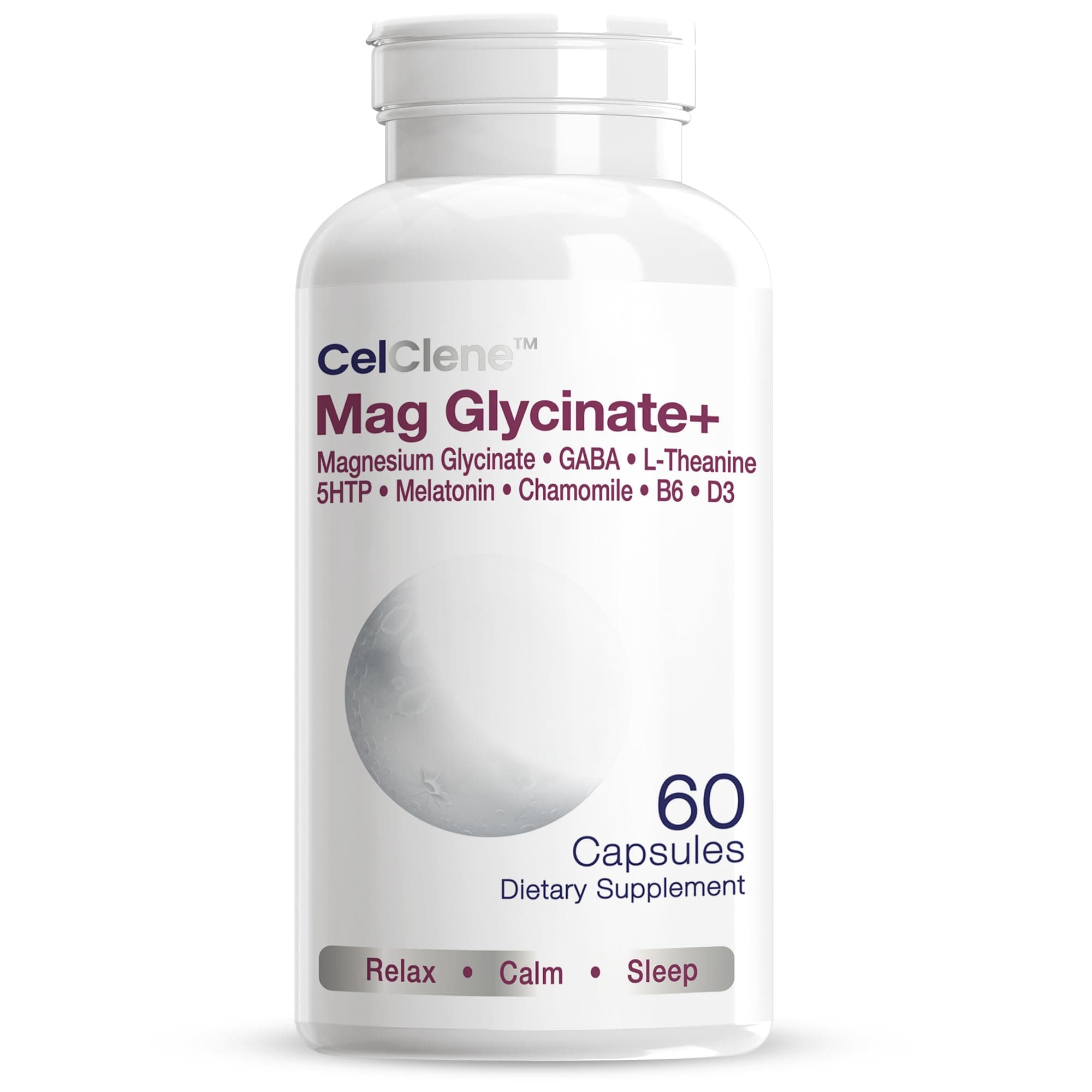 Magnesium Glycinate+ Supports Stress Relief, Sleep, Heart Health, Nerves, Muscles, and Metabolism with Magnesium Glycinate, GABA, L-Theanine, 5-HTP, Melatonin, Vitamin B6, and Vitamin D3