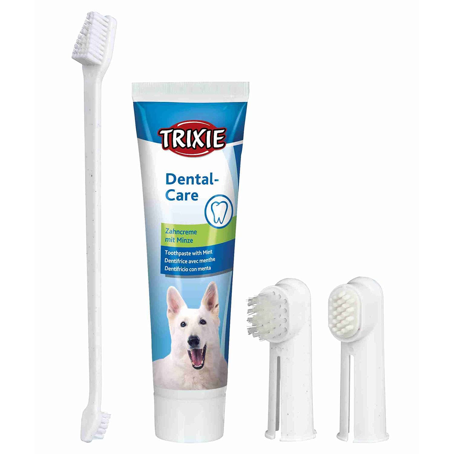 Trixie 2561 Dental Care Kit, dog, White, 4 Count (Pack of 1)