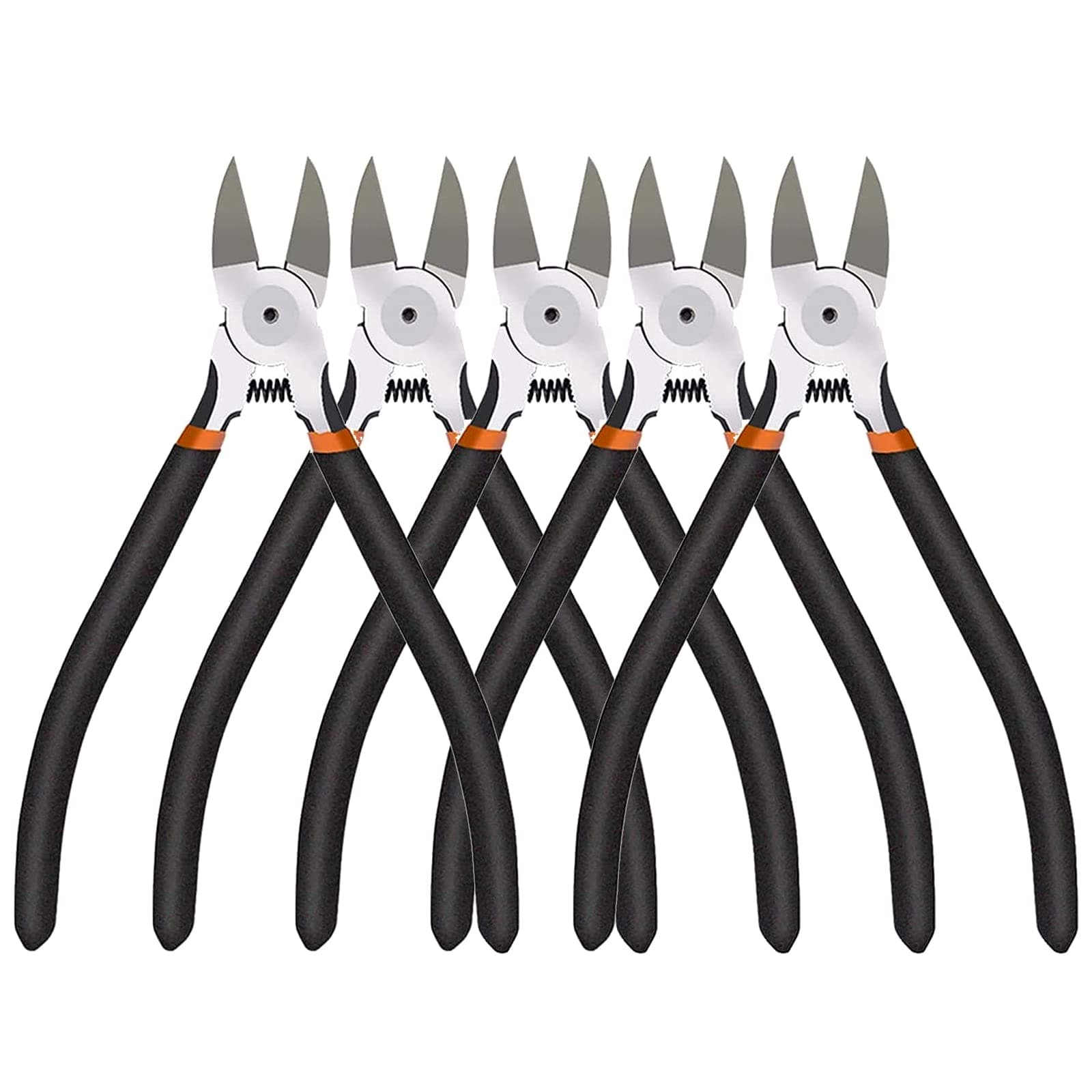BOENFU Wire Cutters Heavy Duty 5 Pack Side Cutters 6 Inches Wire Snips Flush Cut Pliers Metal Cutting Tool for Crafting, Floral, Artificial Flowers, Chicken Wire, Electrical
