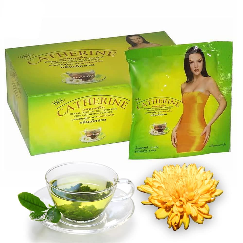 Catherine Herbal Slim Tea 32 Pack (1 Box) Pure & Natural Chrysanthemum Flavour Herbal Tea Bags Detox Diet Green Tea For Men & Women