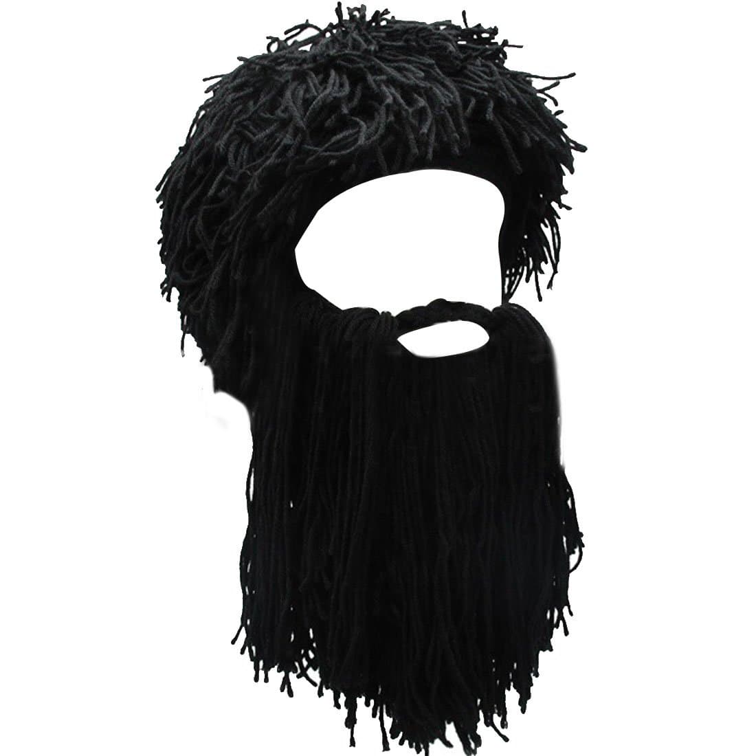 LerBenMen Women Knit Bearded Hats Handmade Wig Winter Warm Ski Mask Beanie